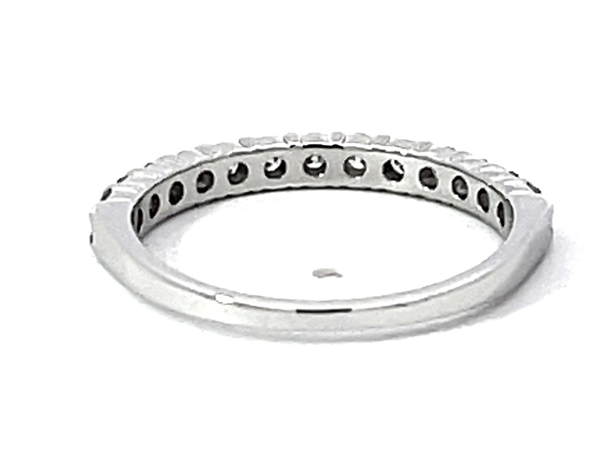 Brilliant Cut Diamond Band Ring Solid 14k White Gold