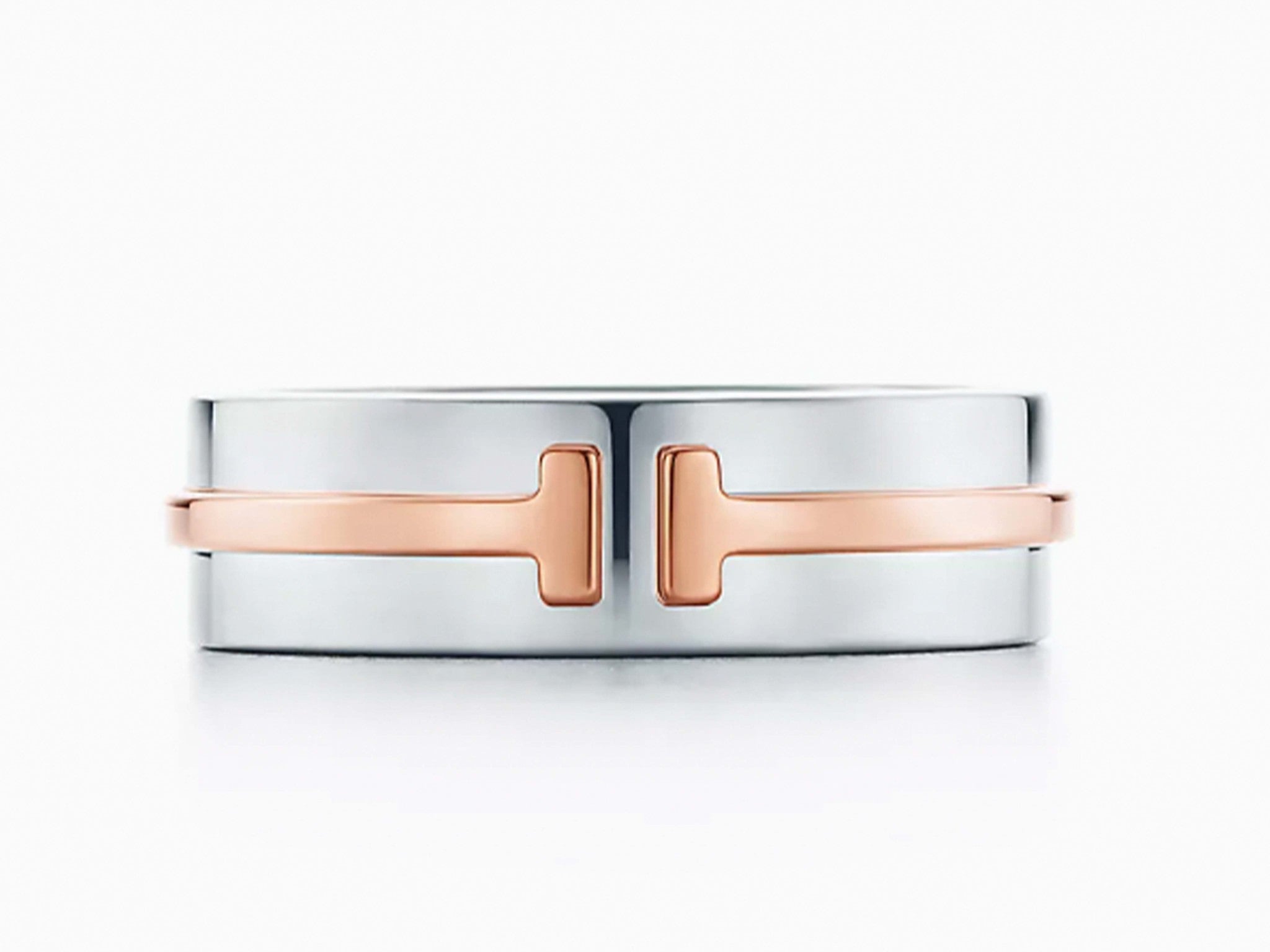 Tiffany T Wide Ring in Sterling Silver and 18k Rose Gold