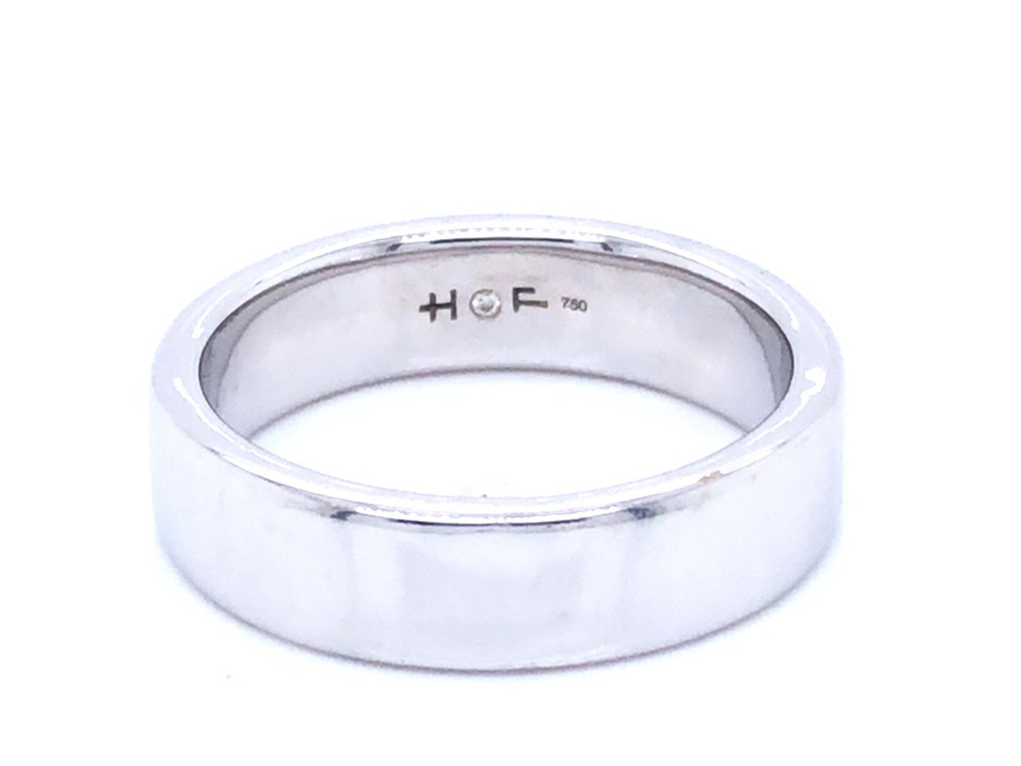 Hearts on Fire Wedding Band Ring in 18k White Gold 6mm