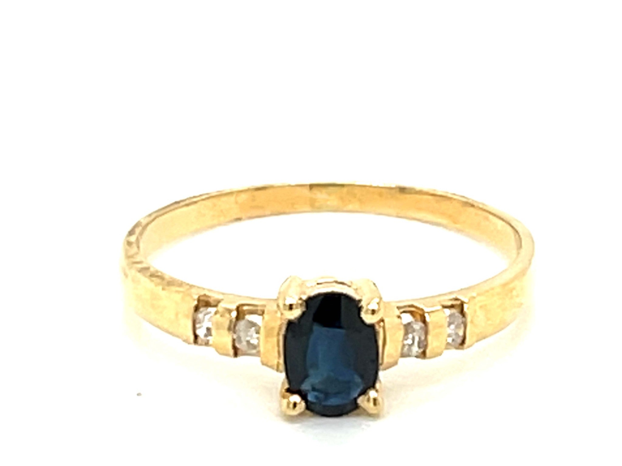 Sapphire and Diamond Ring in 14k Yellow Gold