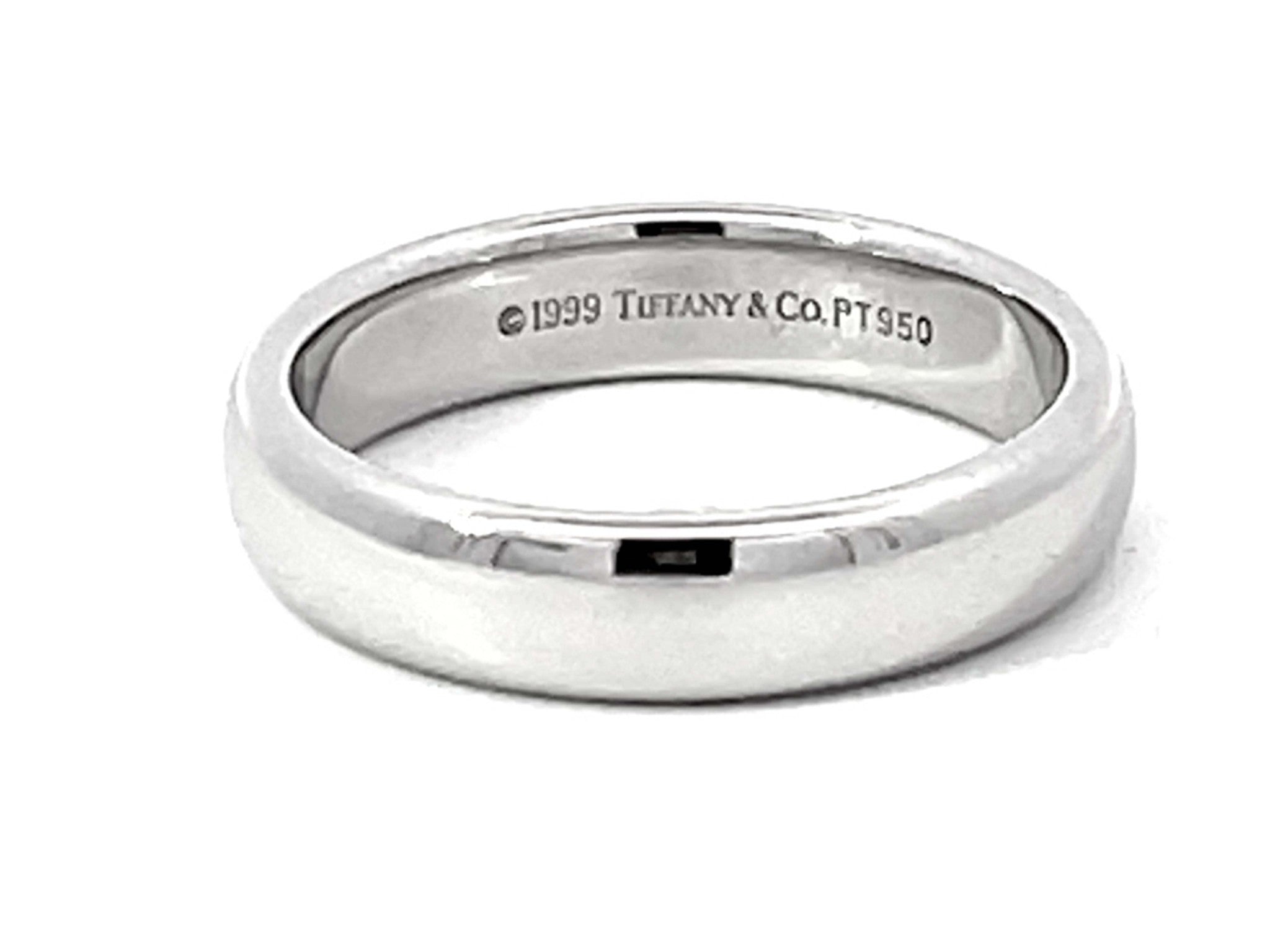 1999 Tiffany & Co. Forever Wedding Band Ring Platinum 4.5 mm Wide