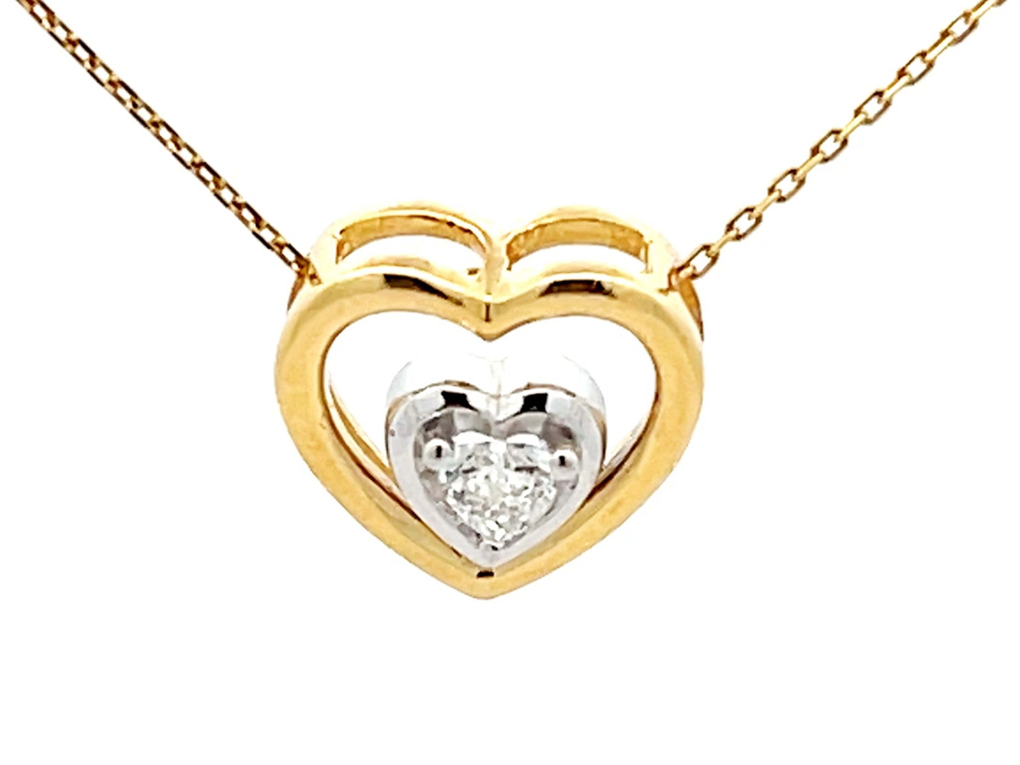 Heart Diamond Heart Necklace 14k Gold