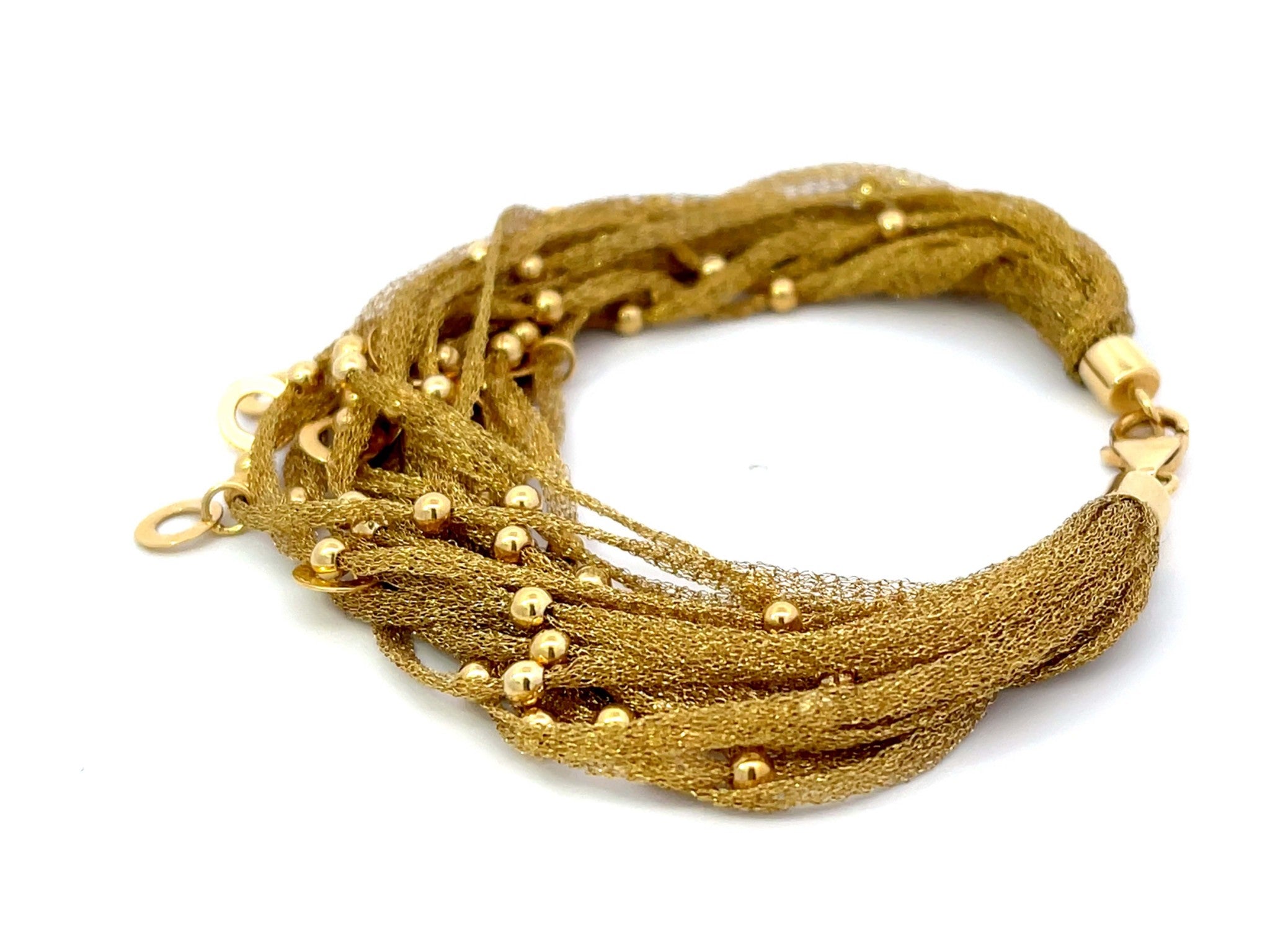 18k Solid Yellow Gold Mesh Bracelet