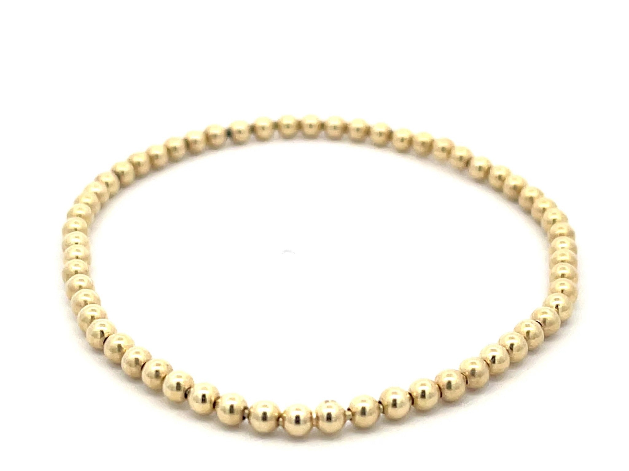Classic Gold 3 mm Bead Bracelet in 14K Yellow Gold