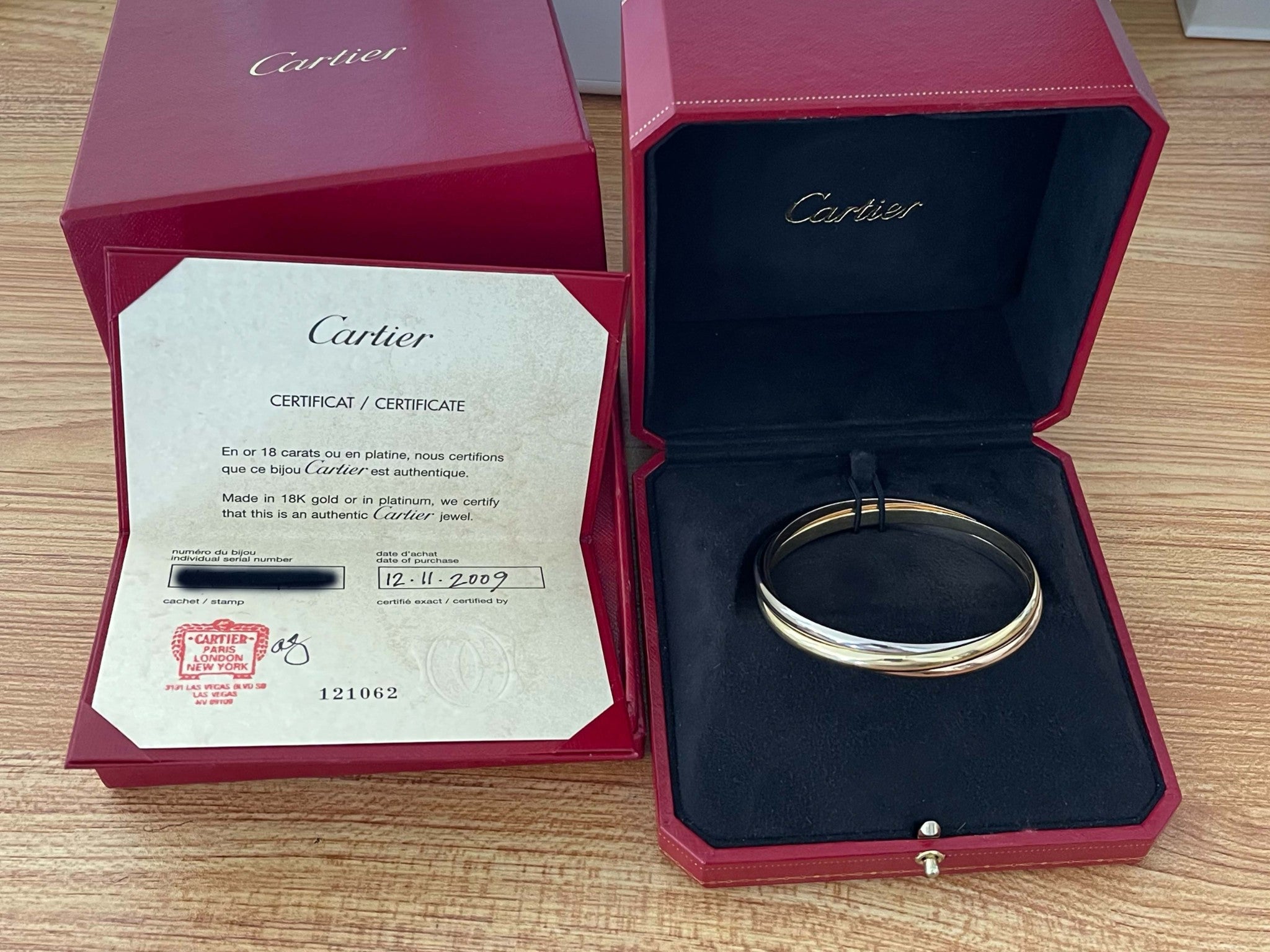 Cartier Trinity Bracelet in 18K White Yellow and Rose Gold
