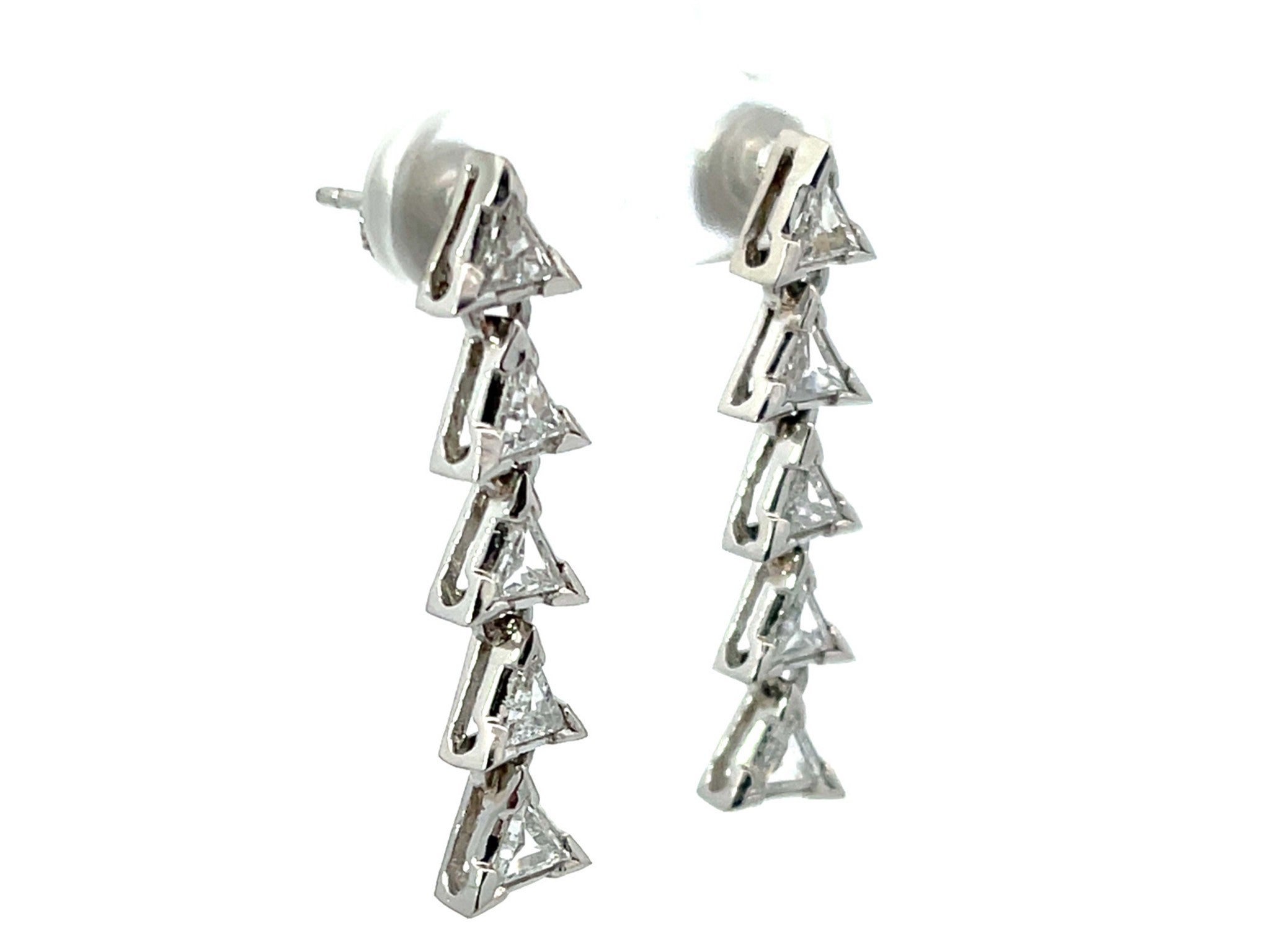 Trillion 1.63 ctw Diamond Dangly Earrings In Platinum