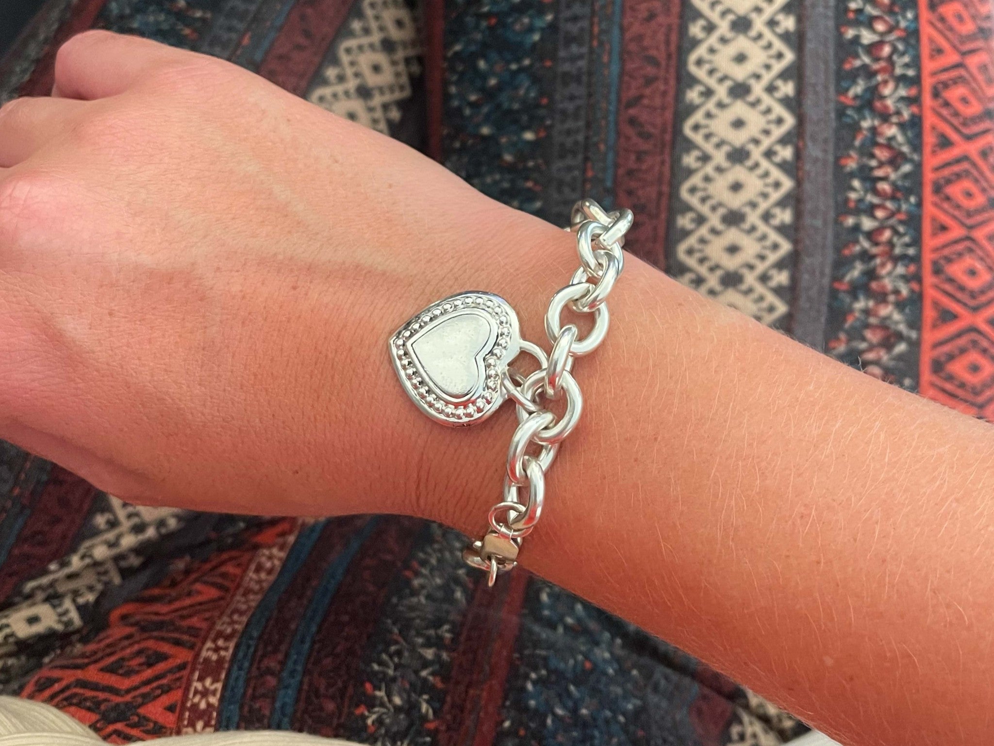 Judith Ripka Heart Tag Bracelet in Sterling Silver