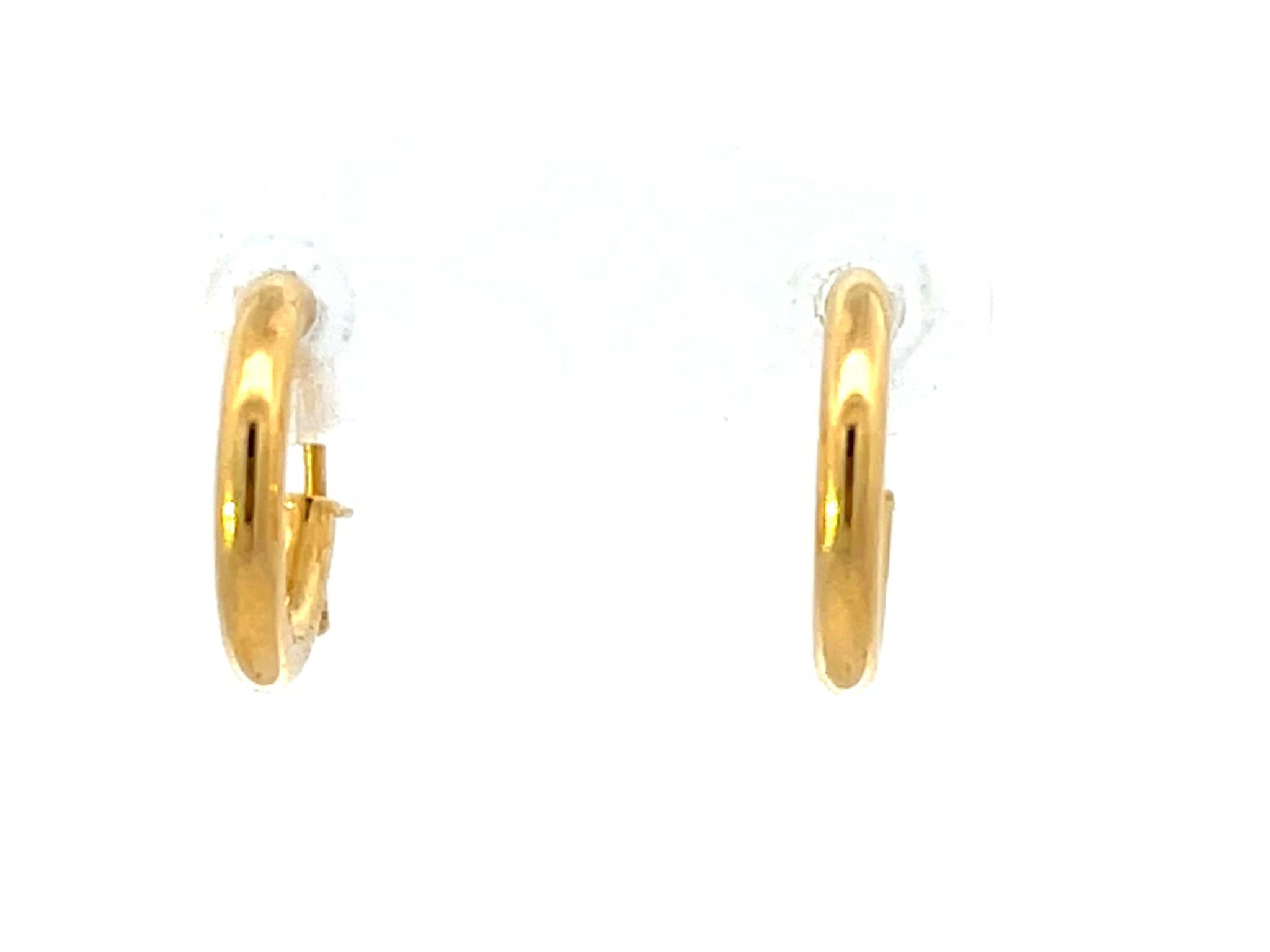 Solid 14K Yellow Gold Small Hoop Earrings