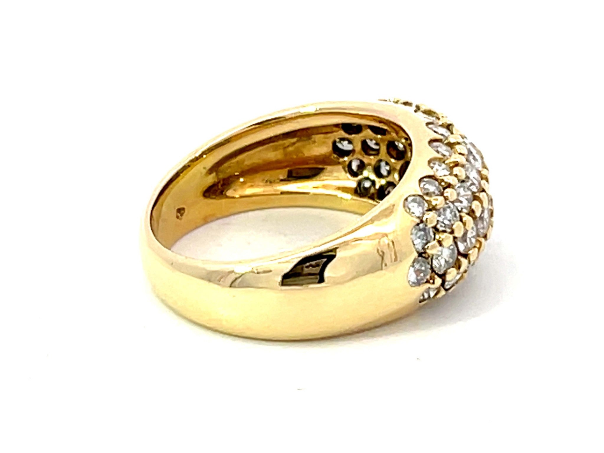 Diamond Dome Band Ring in 18k Yellow Gold