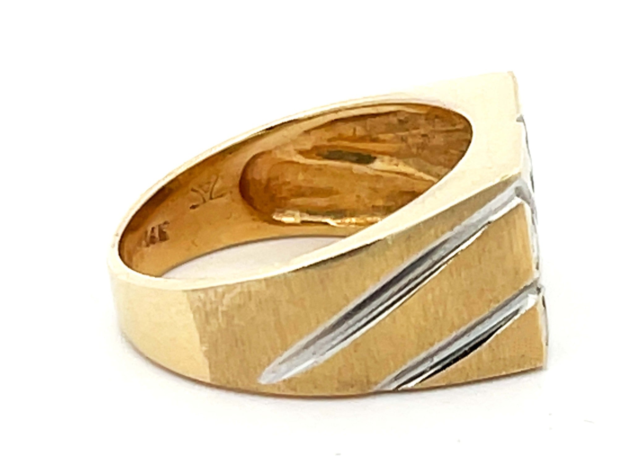Levian Fan Design Diamond 2-Toned Mens Ring in 14k Gold