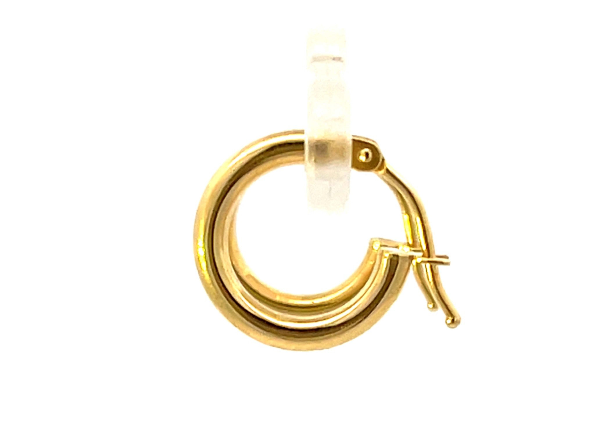 Solid 14K Yellow Gold Small Hoop Earrings