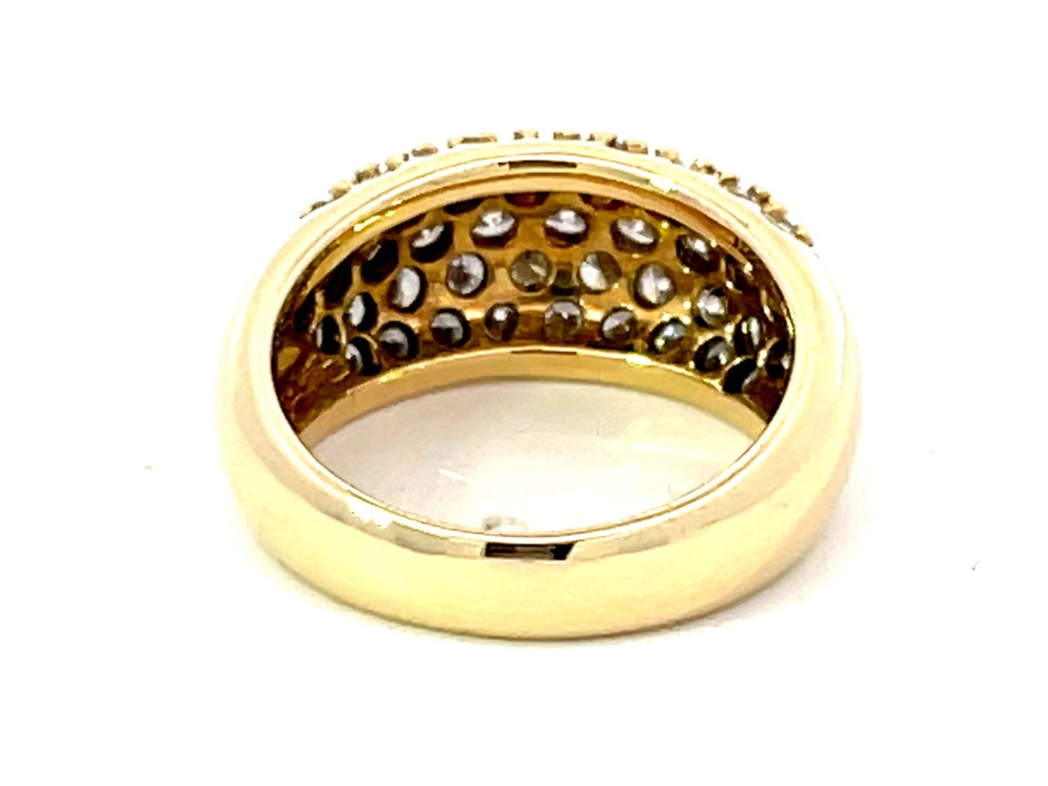Diamond Dome Band Ring in 18k Yellow Gold