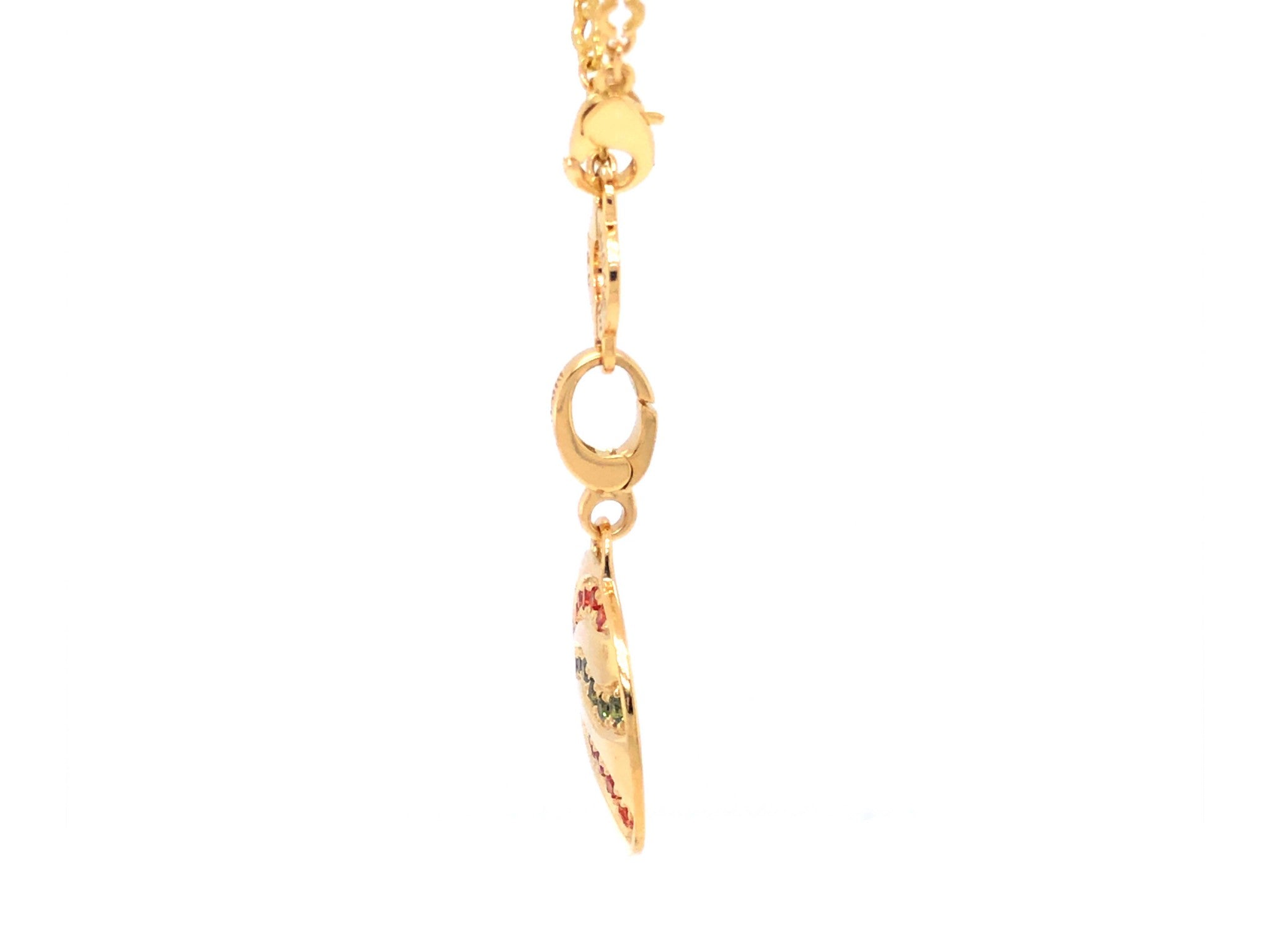 Michele Gold and Garnet Starfish Pendant with Chain- 18k Yellow Gold