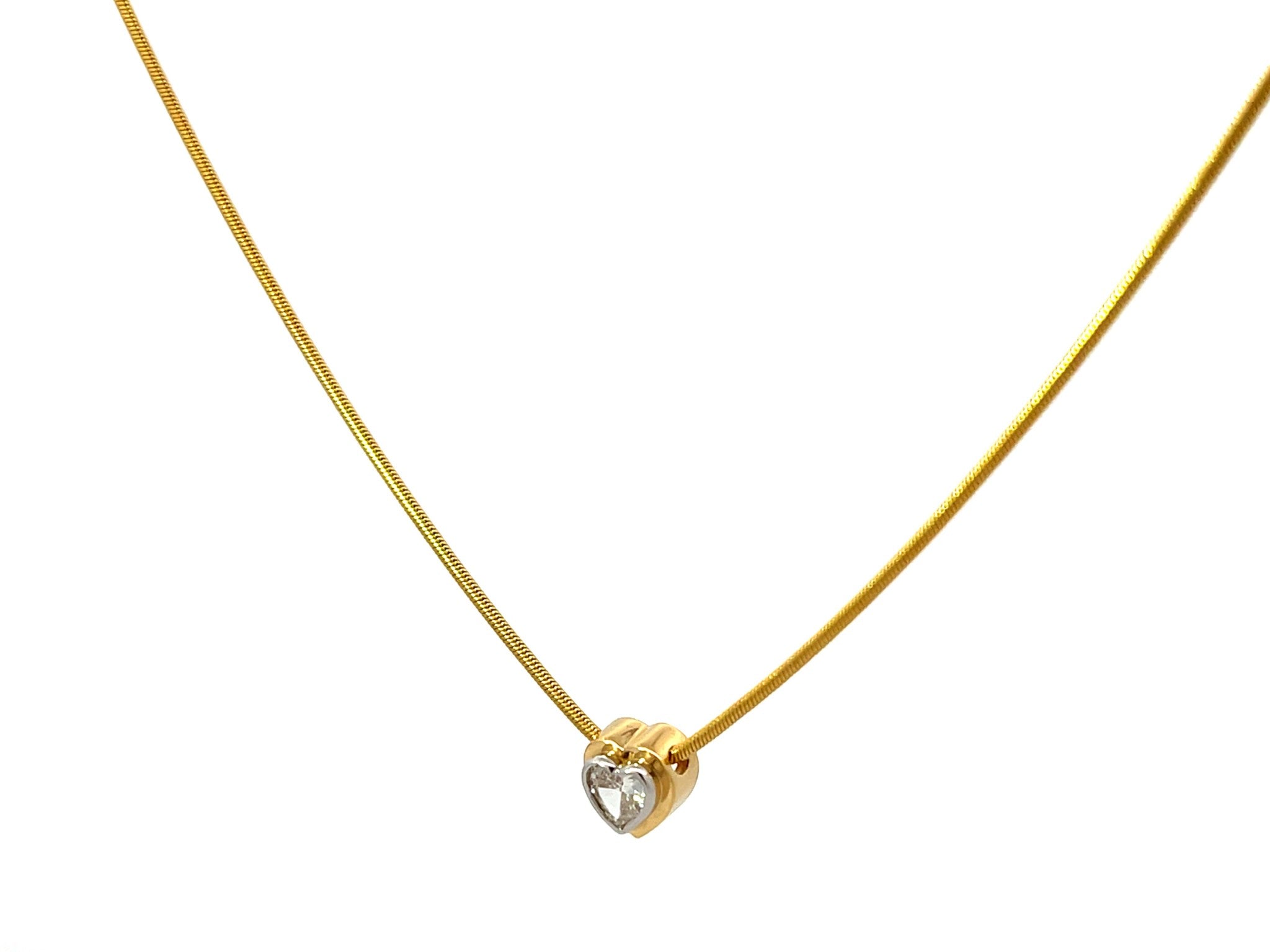 Heart Diamond Necklace 14k Gold