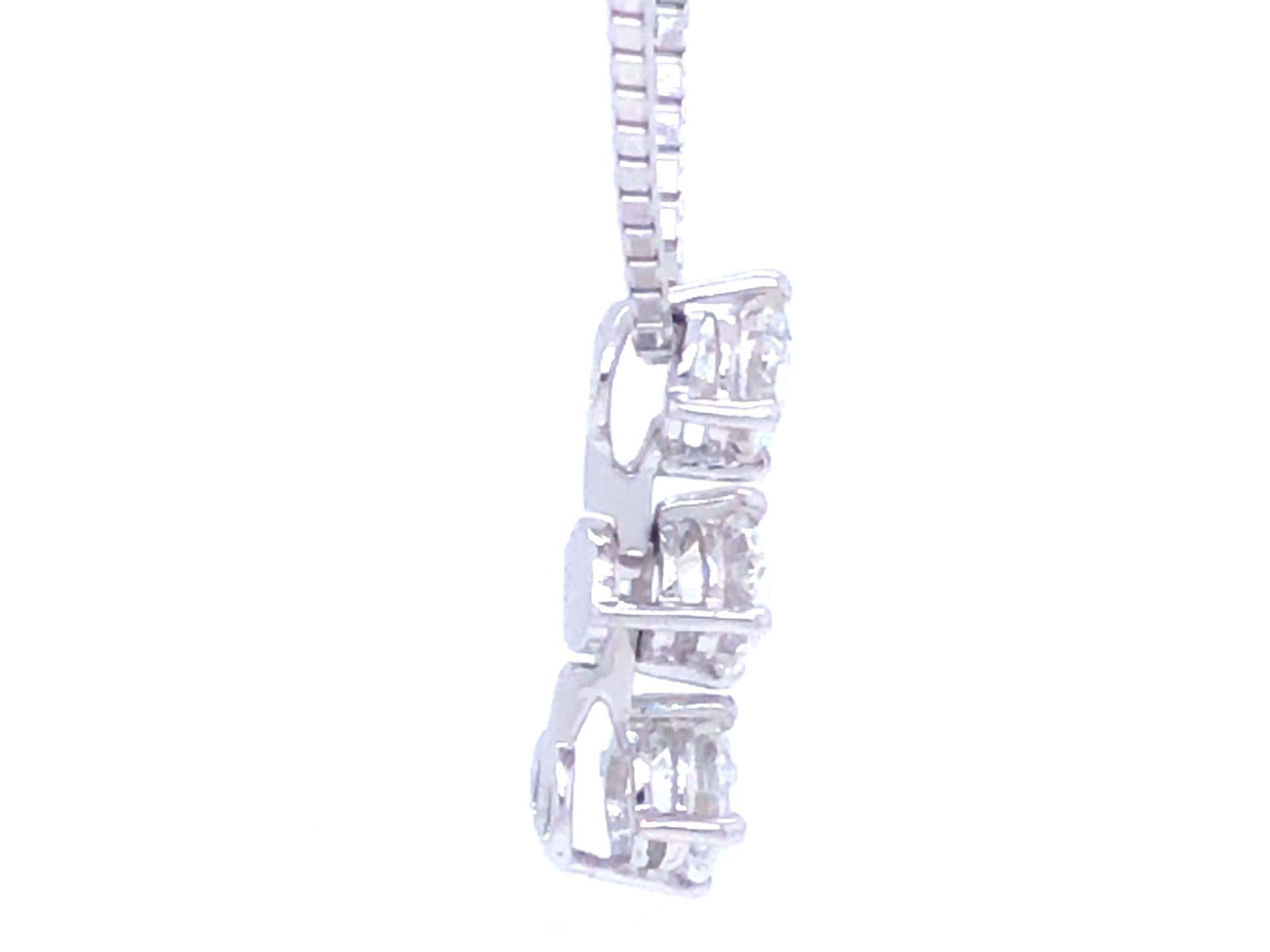 Trilogy 3 Diamond Drop Necklace in Platinum