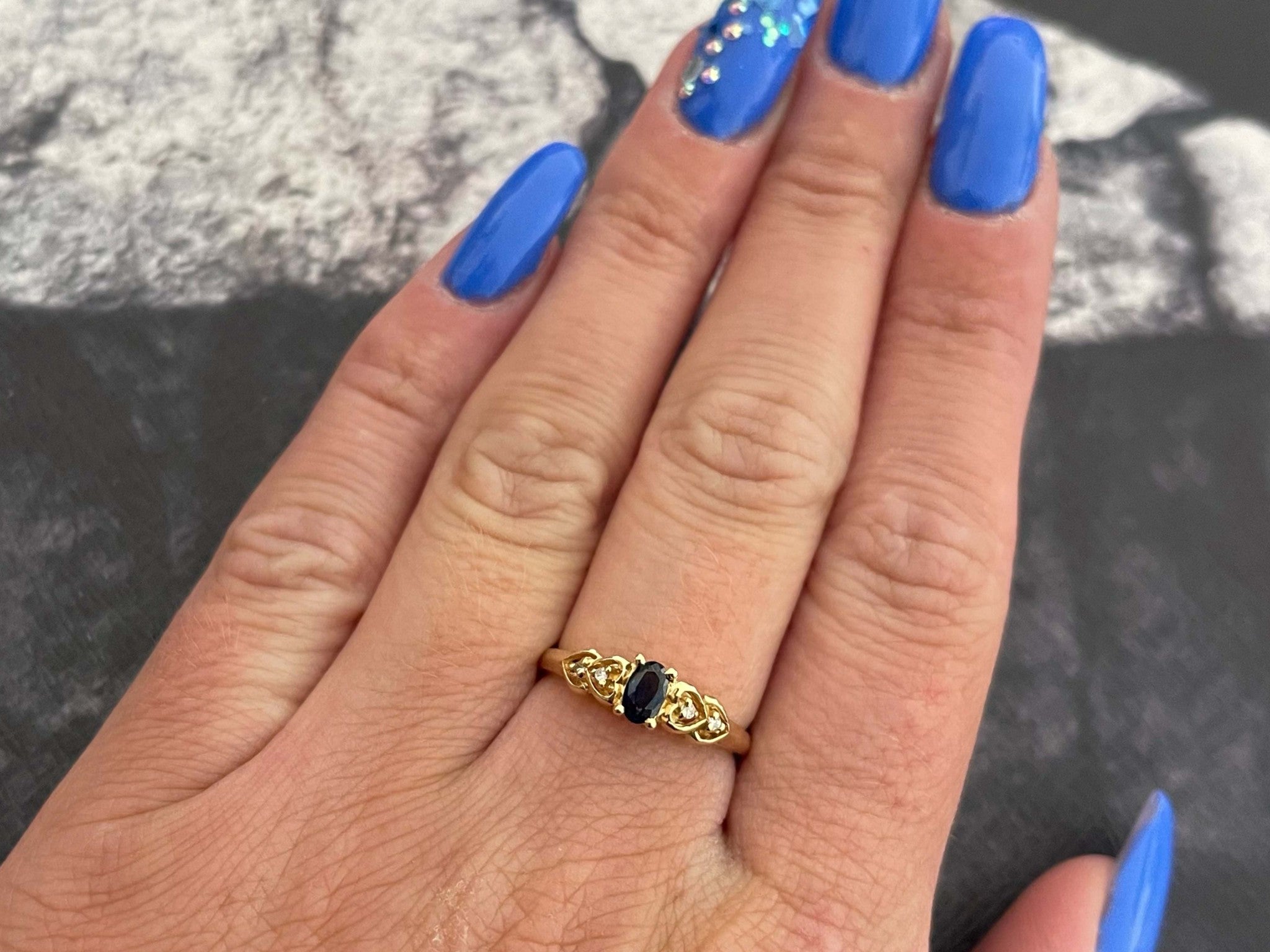Sapphire and Diamond Ring in 14k Yellow Gold