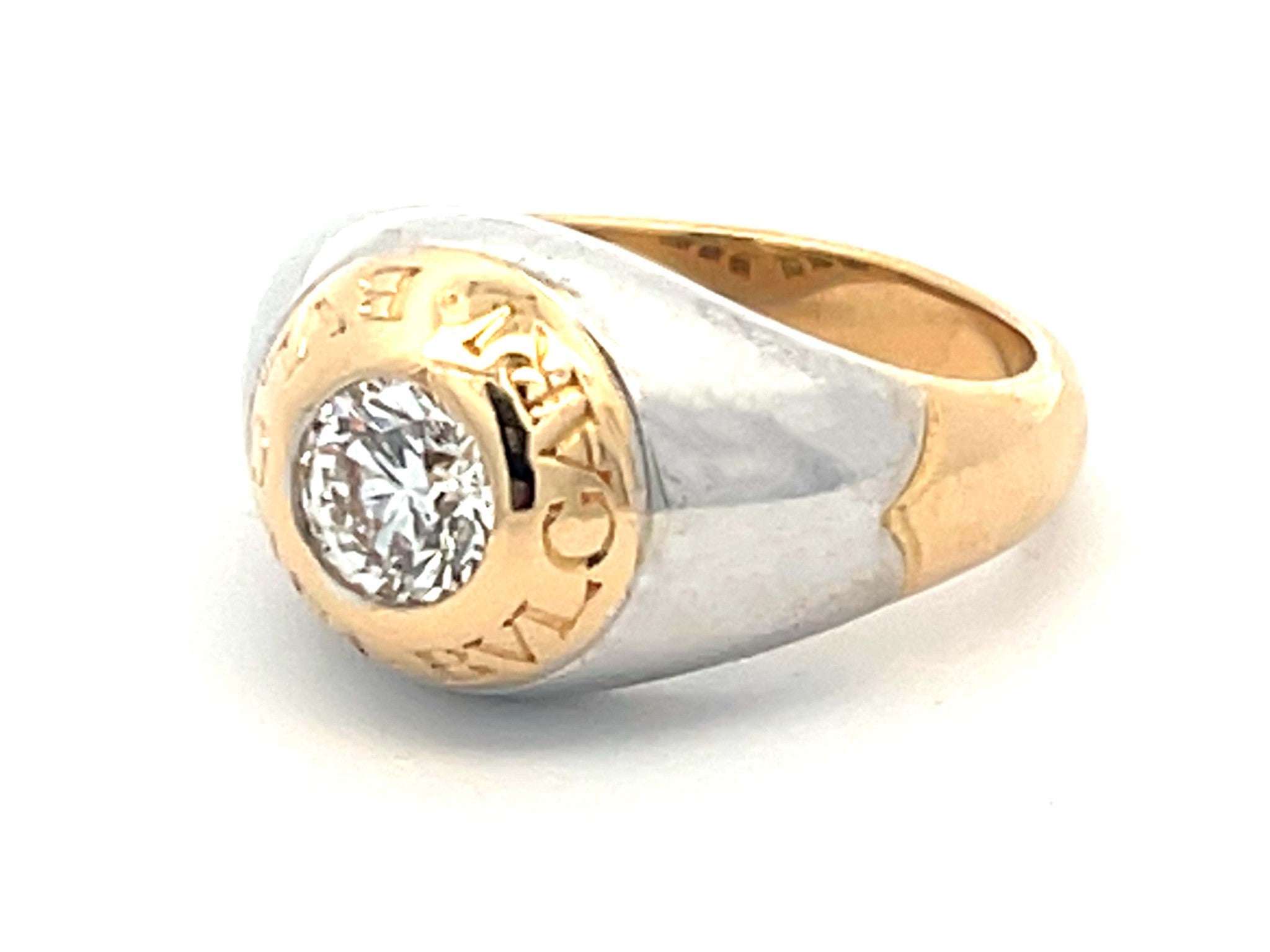 Bvlgari Diamond Ring in 18K White and Yellow Gold
