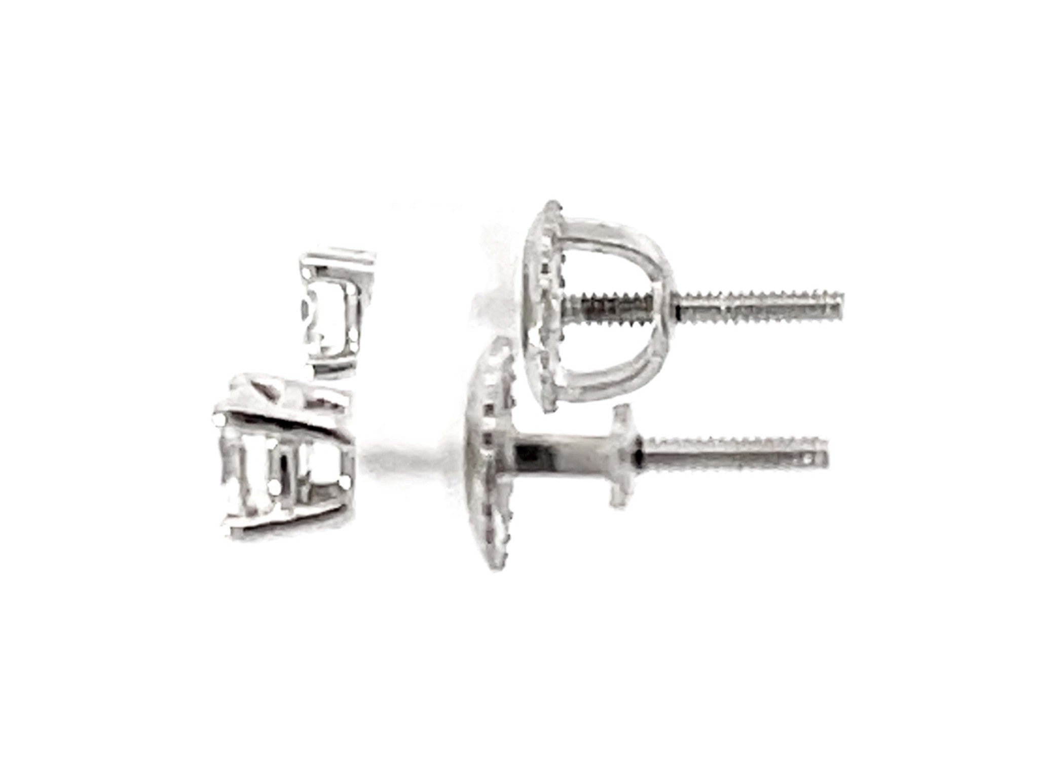 Tiffany Solitaire Diamond Stud Earrings in Platinum 0.31 ct