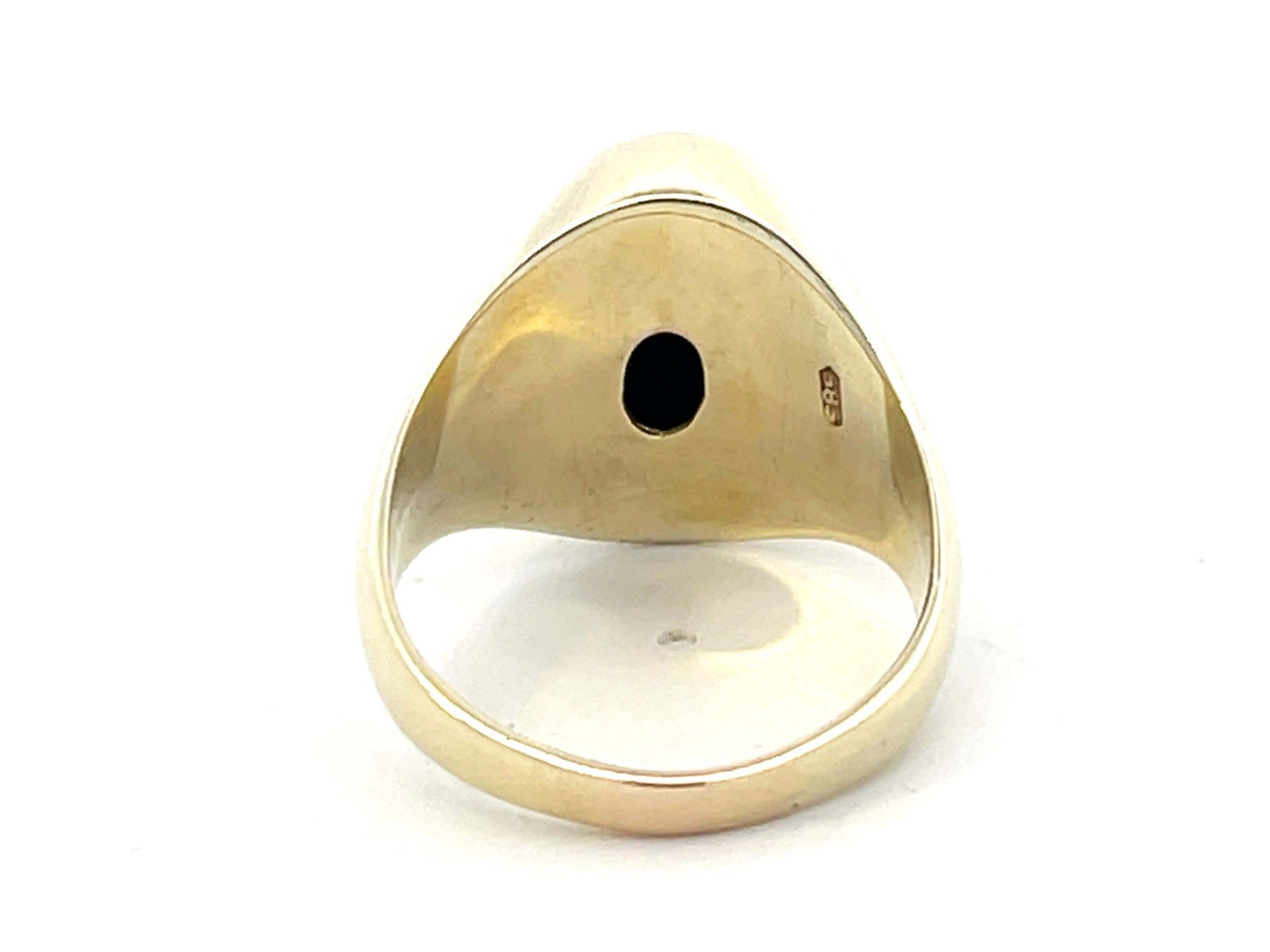 Vintage Men's Black Onyx Ring in 14k Yellow Gold