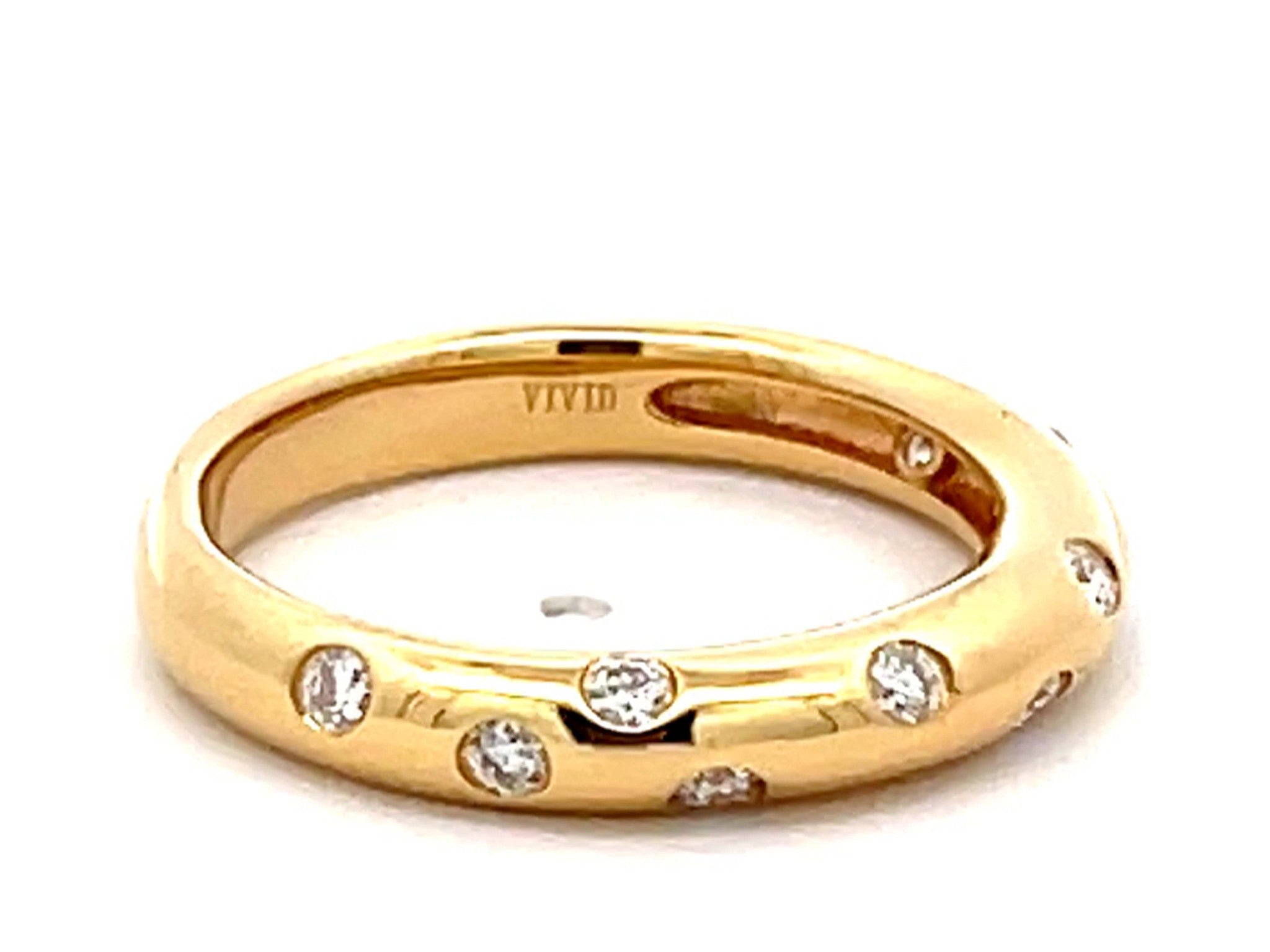 VIVID Rounded Diamond Band Ring 18K Yellow Gold