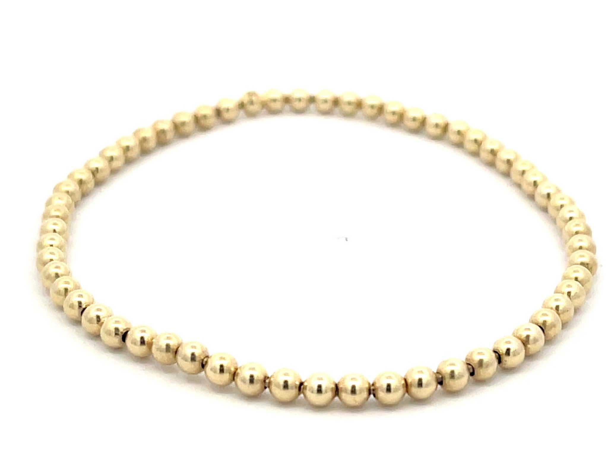 Classic Gold 3 mm Bead Bracelet in 14K Yellow Gold