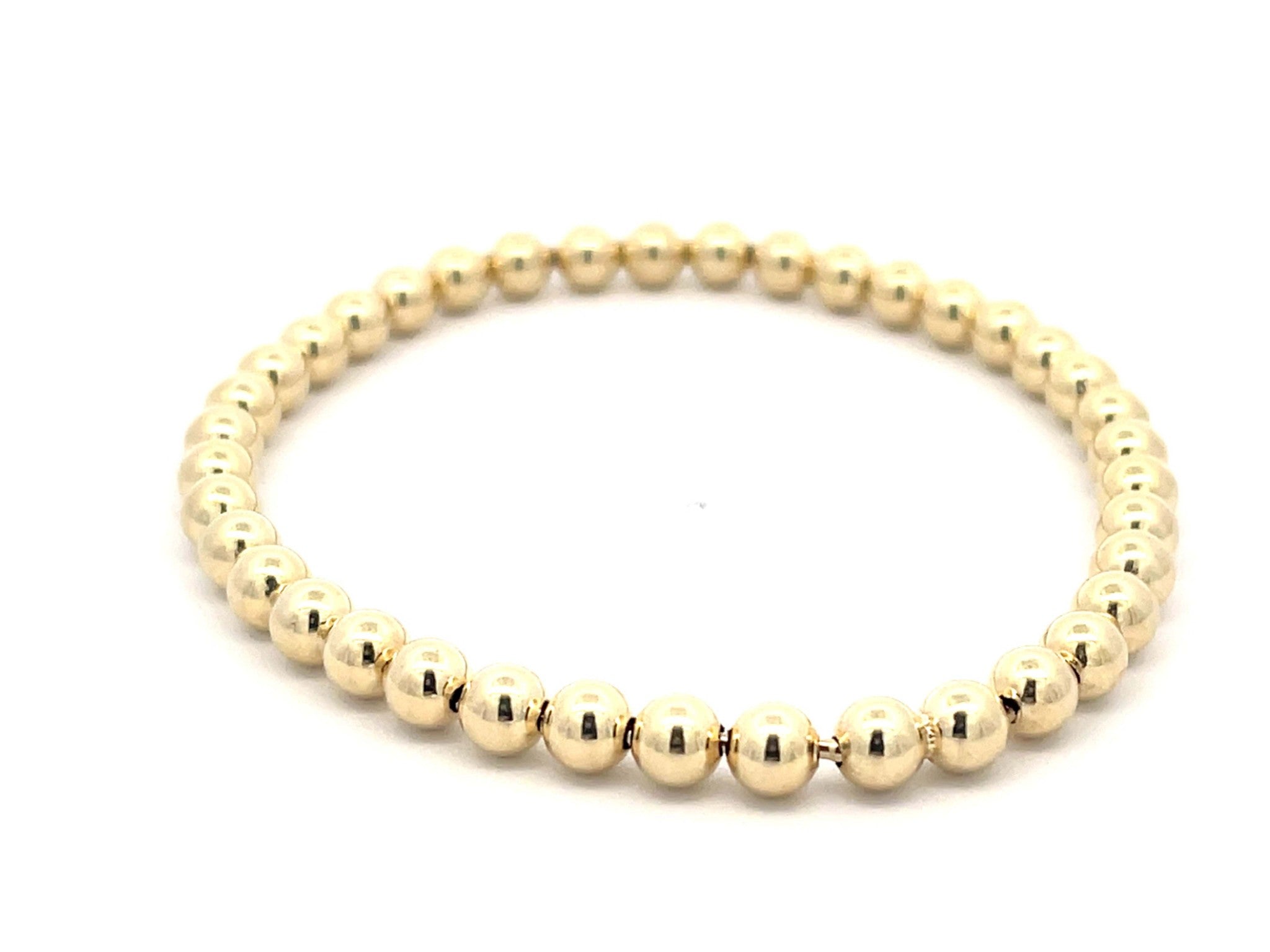 Classic Gold 5mm Bead Bracelet in 14K Yellow Gold