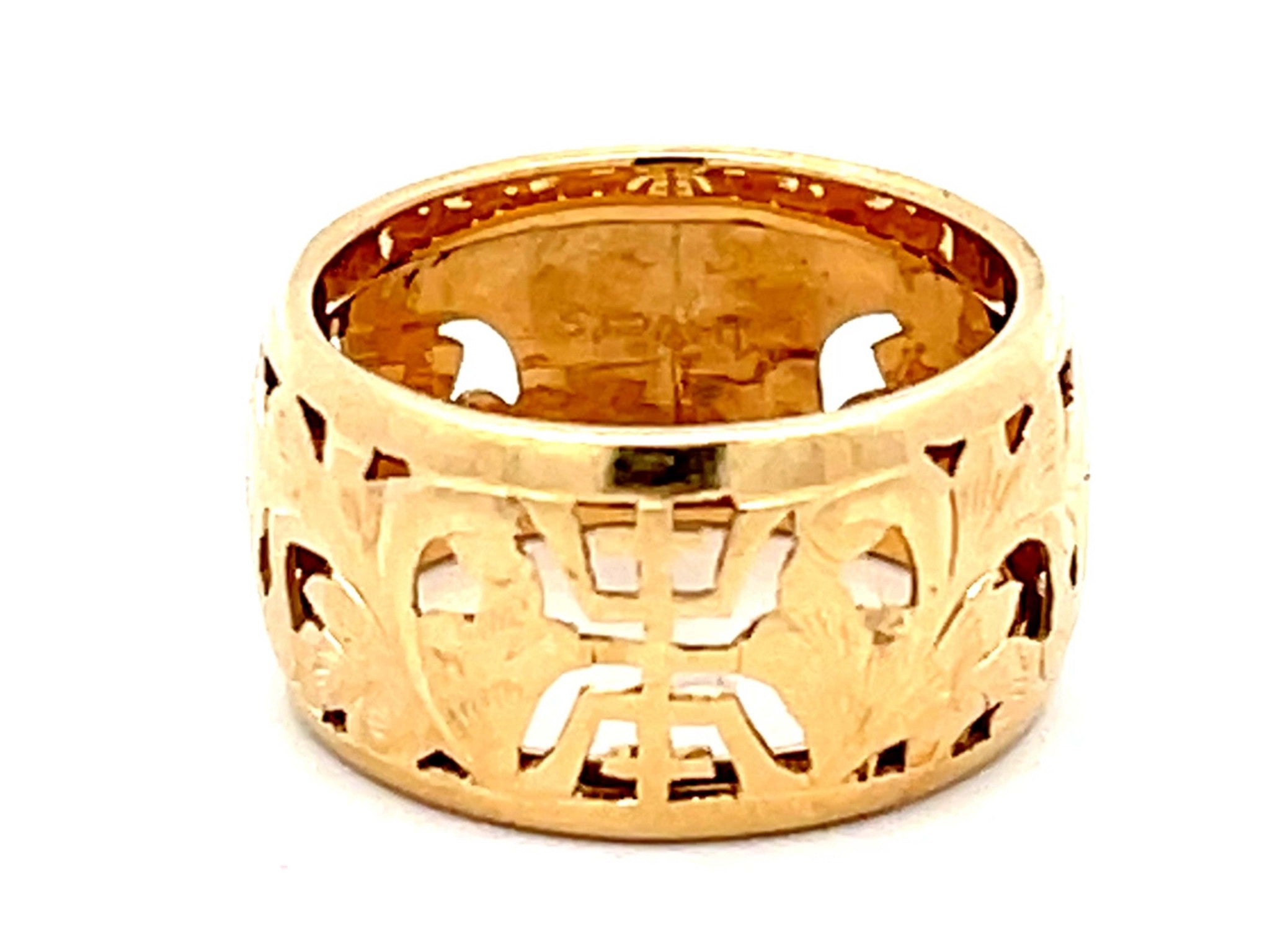 Mings Dragon Cutout Dome Band Ring in 14k