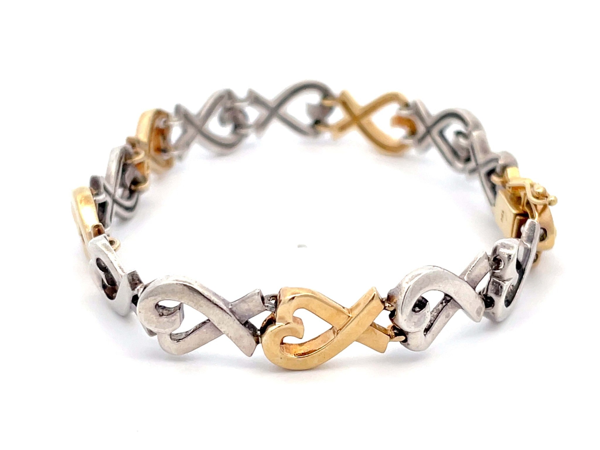 Tiffany and Co. Loving Heart Bracelet Sterling Silver and 18k Yellow Gold