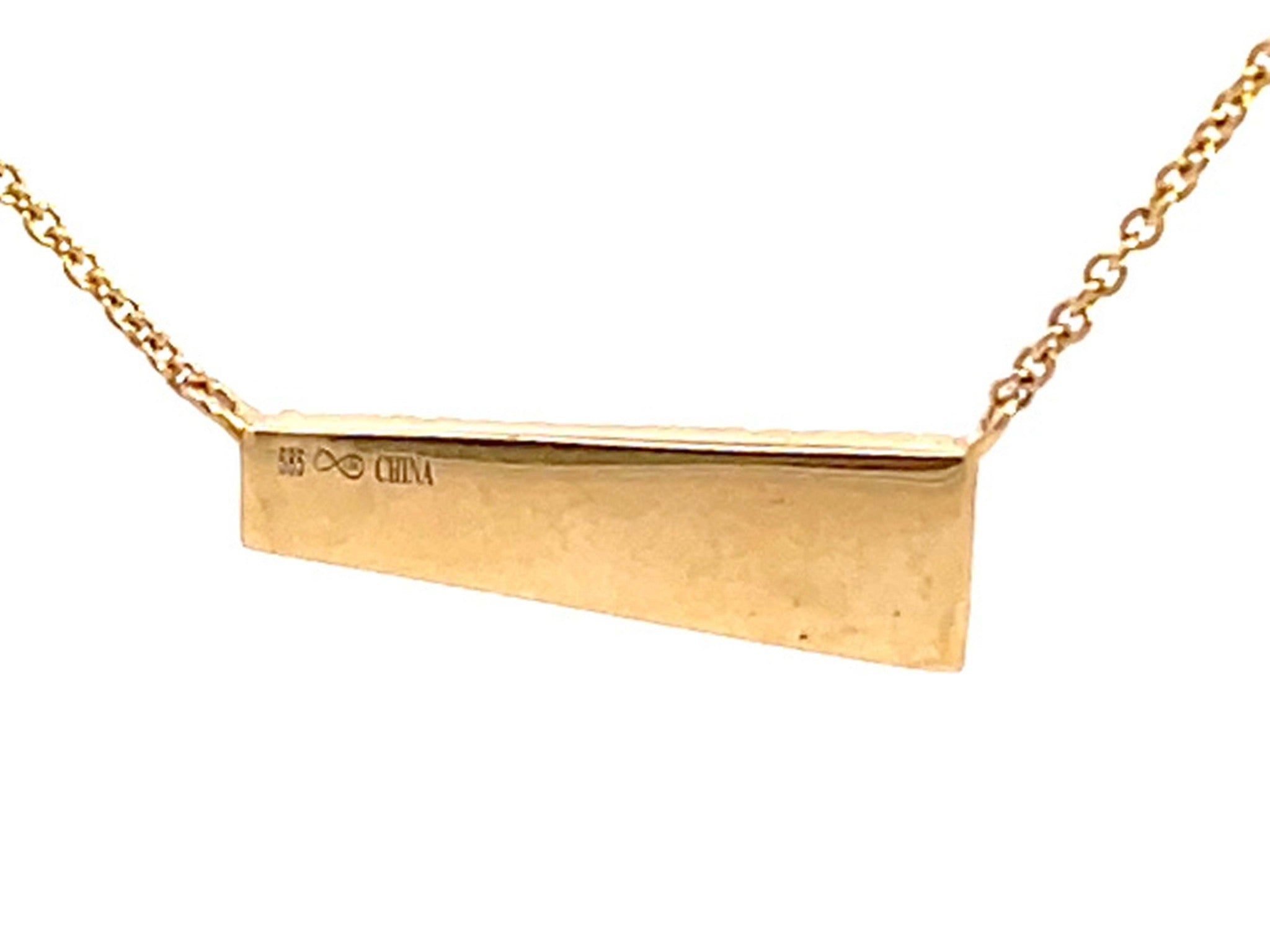 Diamond Bar Necklace in 14k Yellow Gold