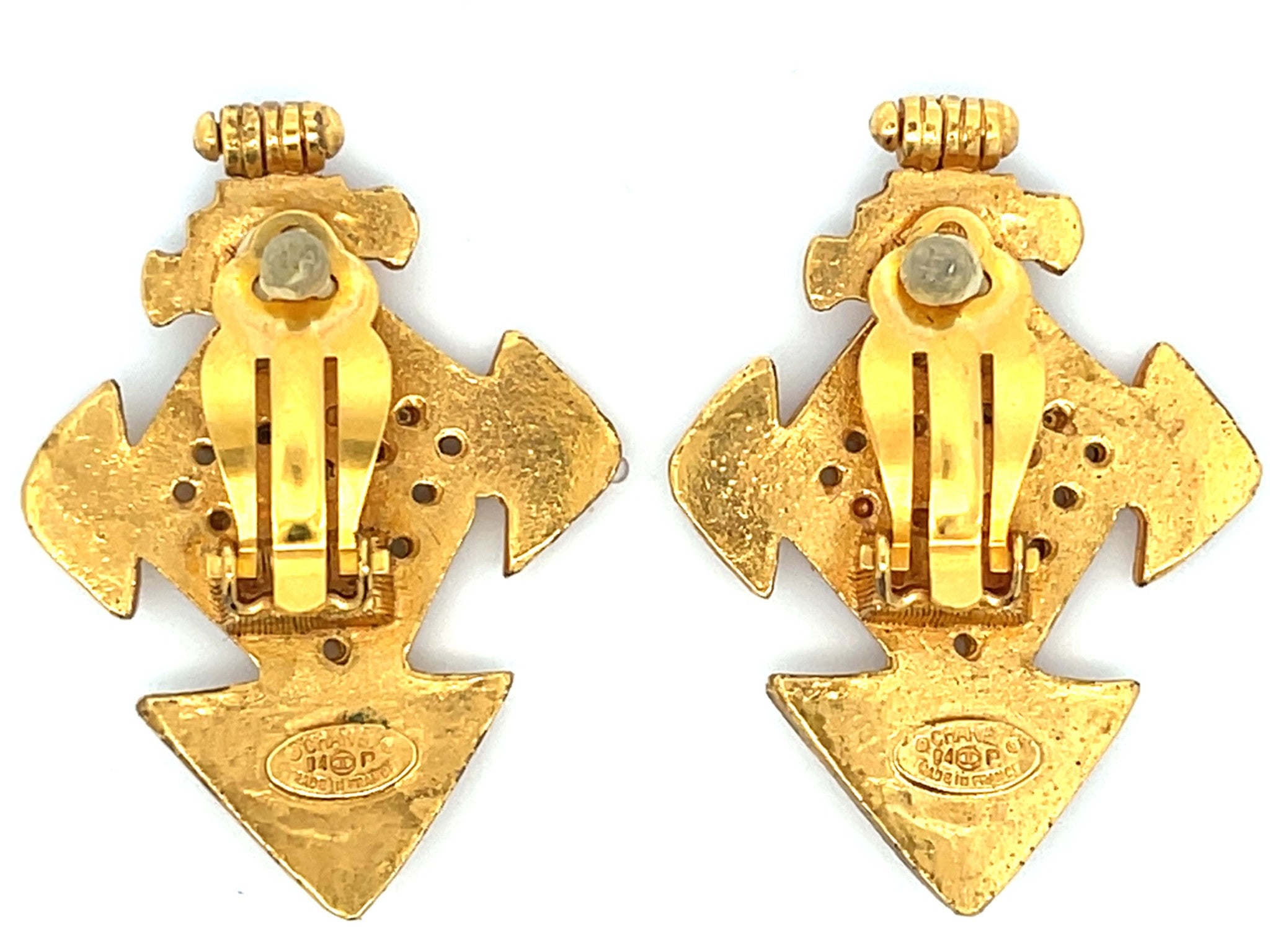 CHANEL Vintage Cross CC Earrings