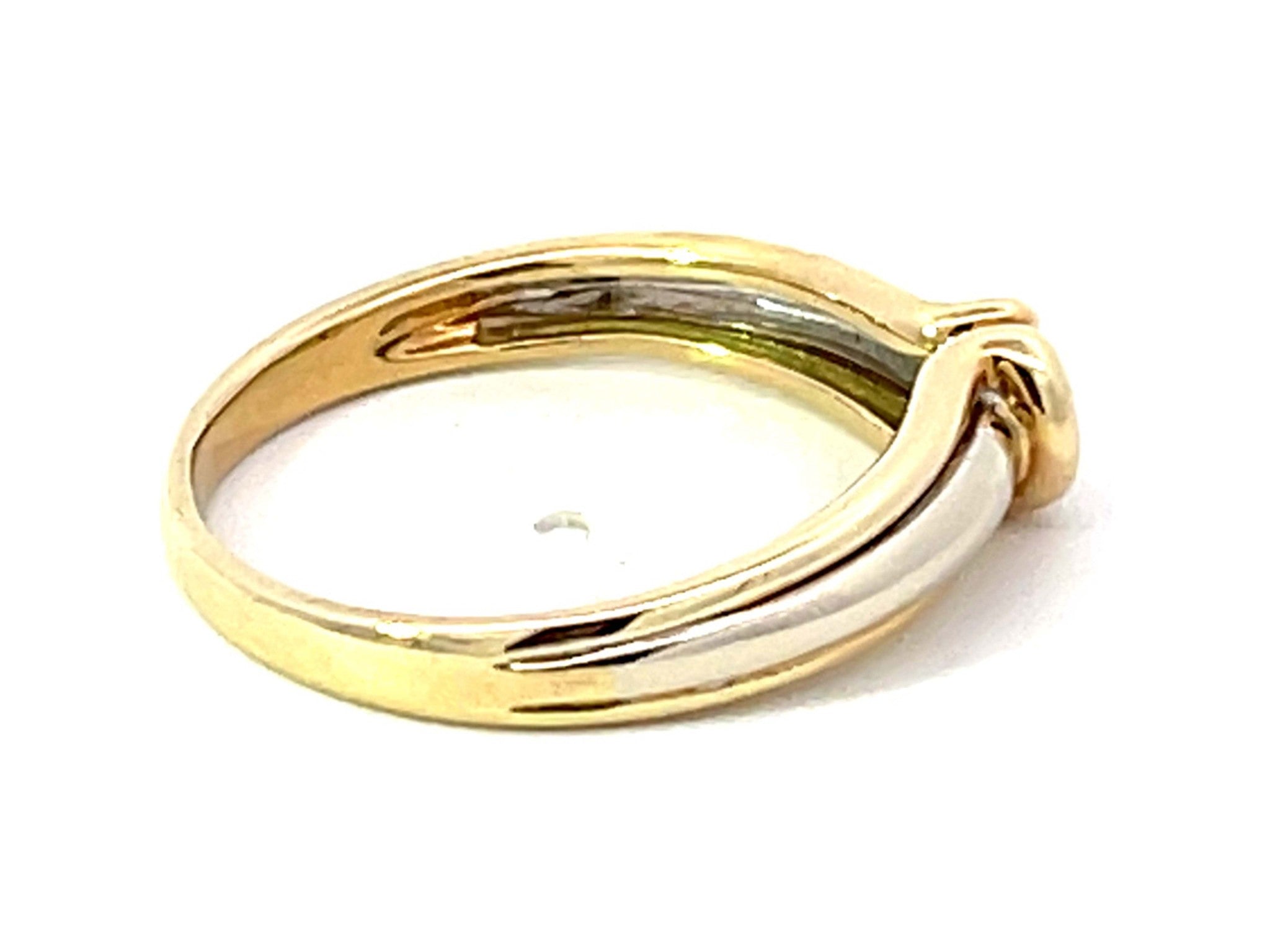 Solitaire Diamond Two Toned Ring in 14K Gold
