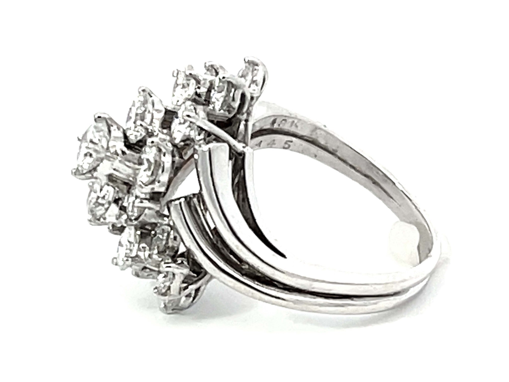 2 Carat Diamond Cluster Ring 18k White Gold