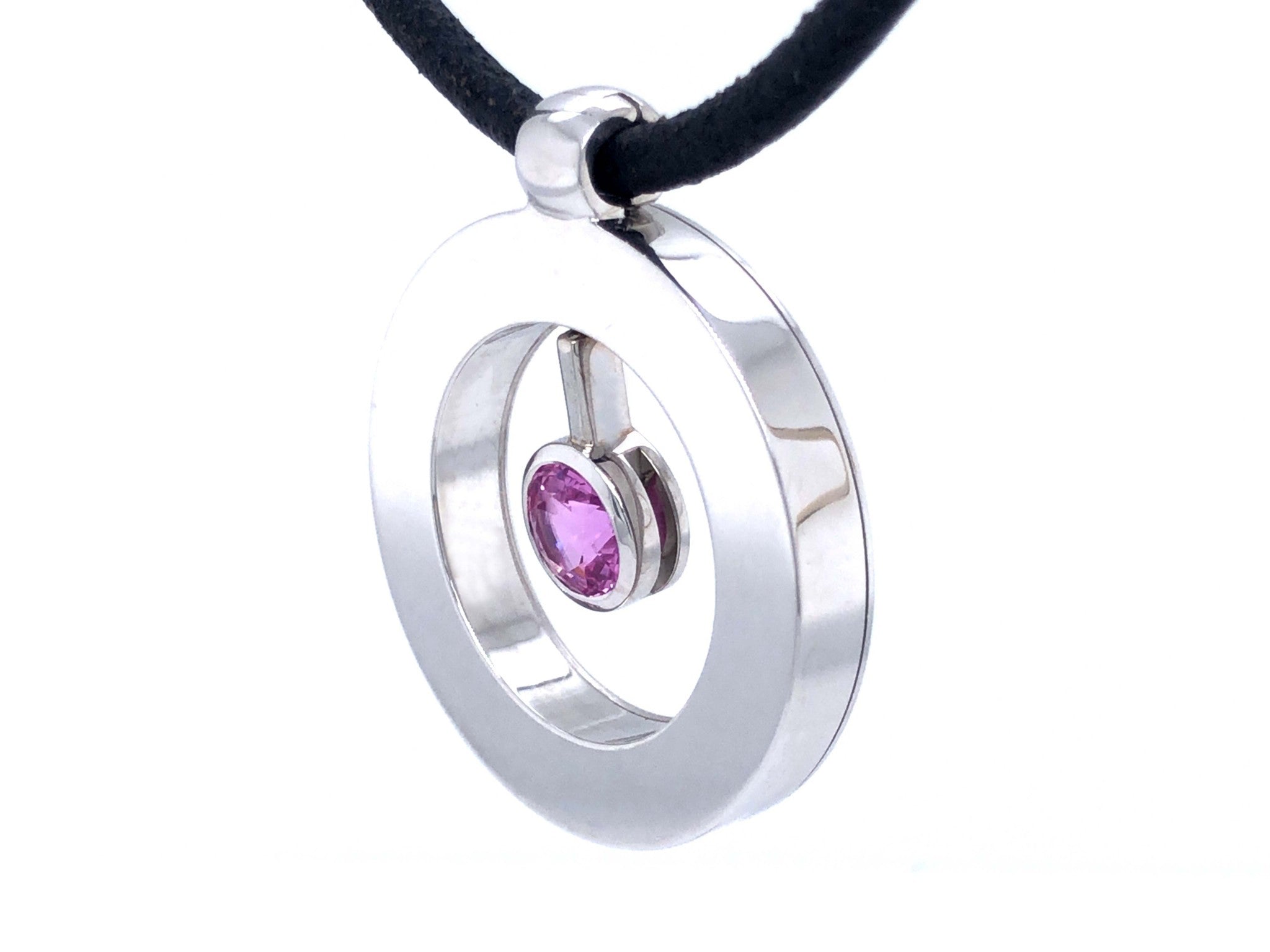 Roberto Coin Cento Pink Sapphire Necklace in 18k White Gold