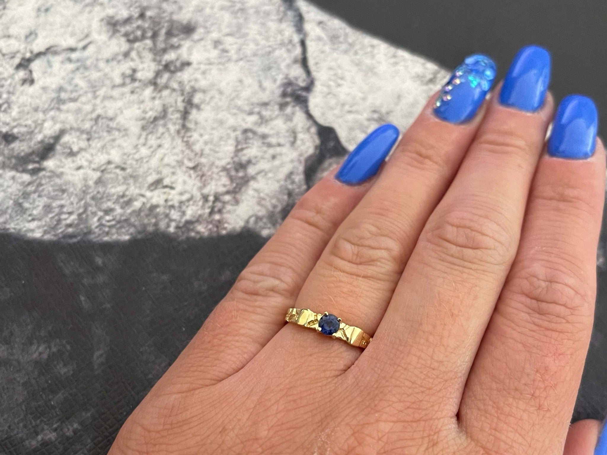 Sapphire Band Ring in 14k Yellow Gold