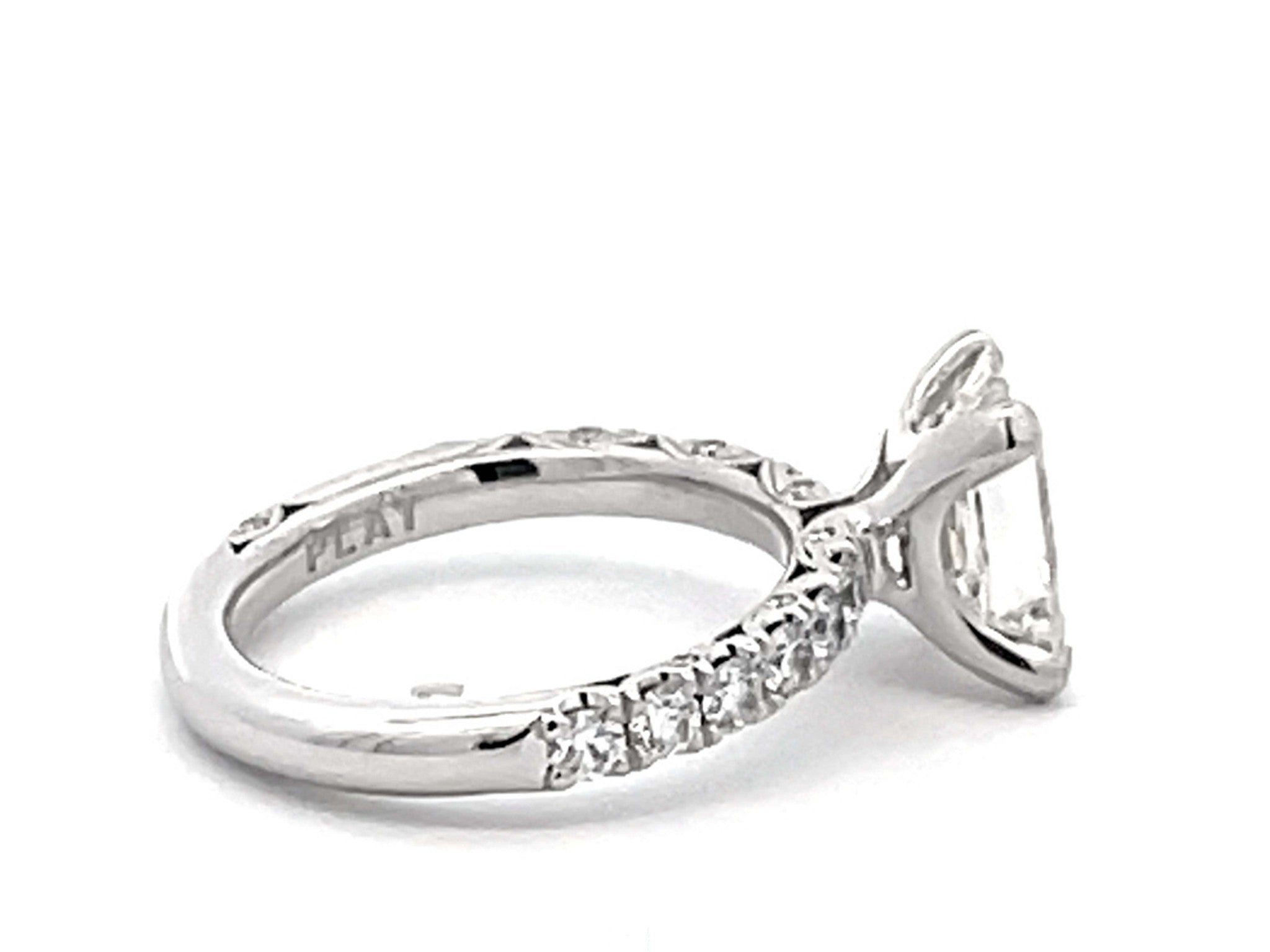 Tacori 2 Carat Emerald Cut Diamond Engagement Ring Platinum