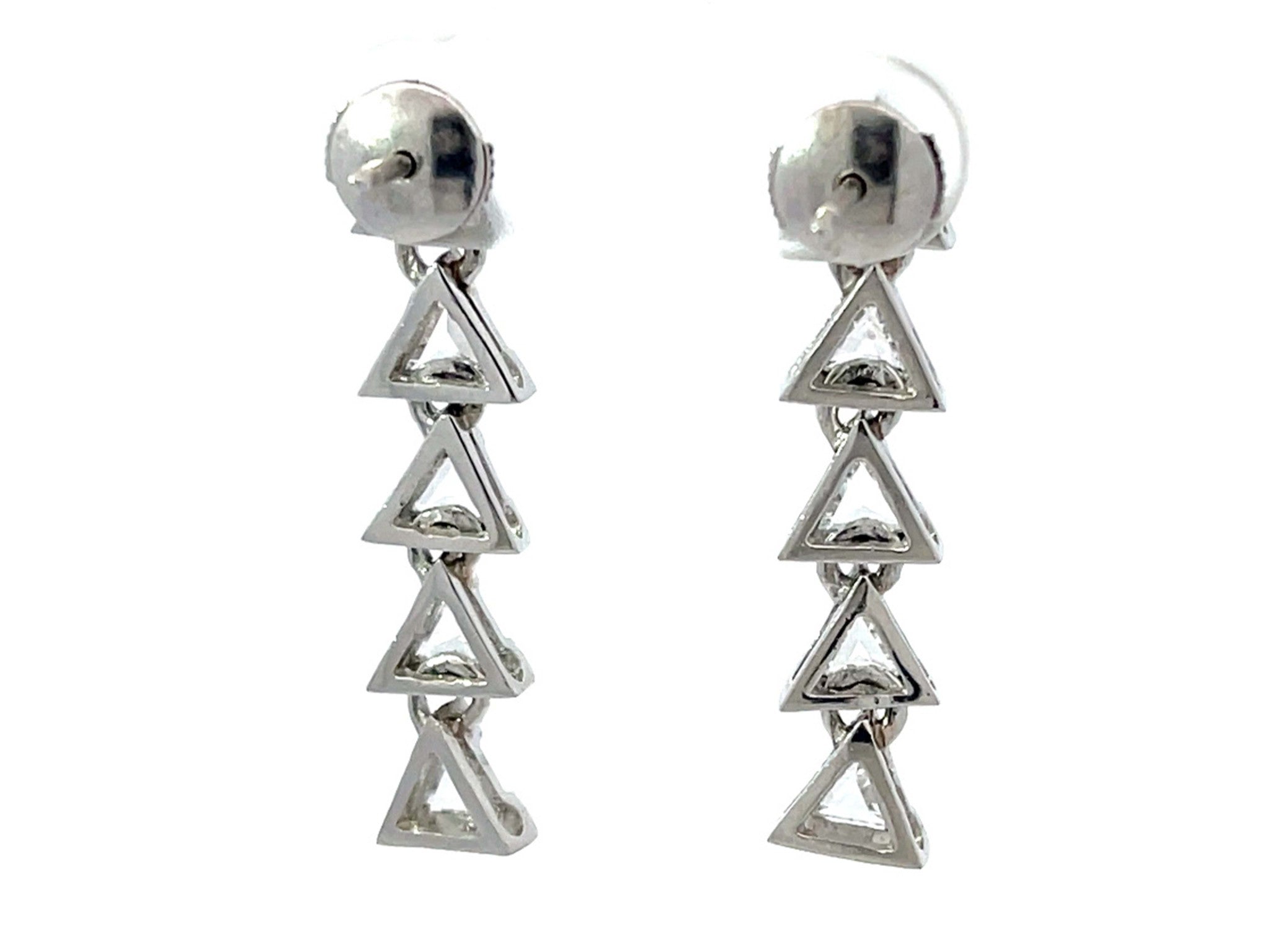 Trillion 1.63 ctw Diamond Dangly Earrings In Platinum