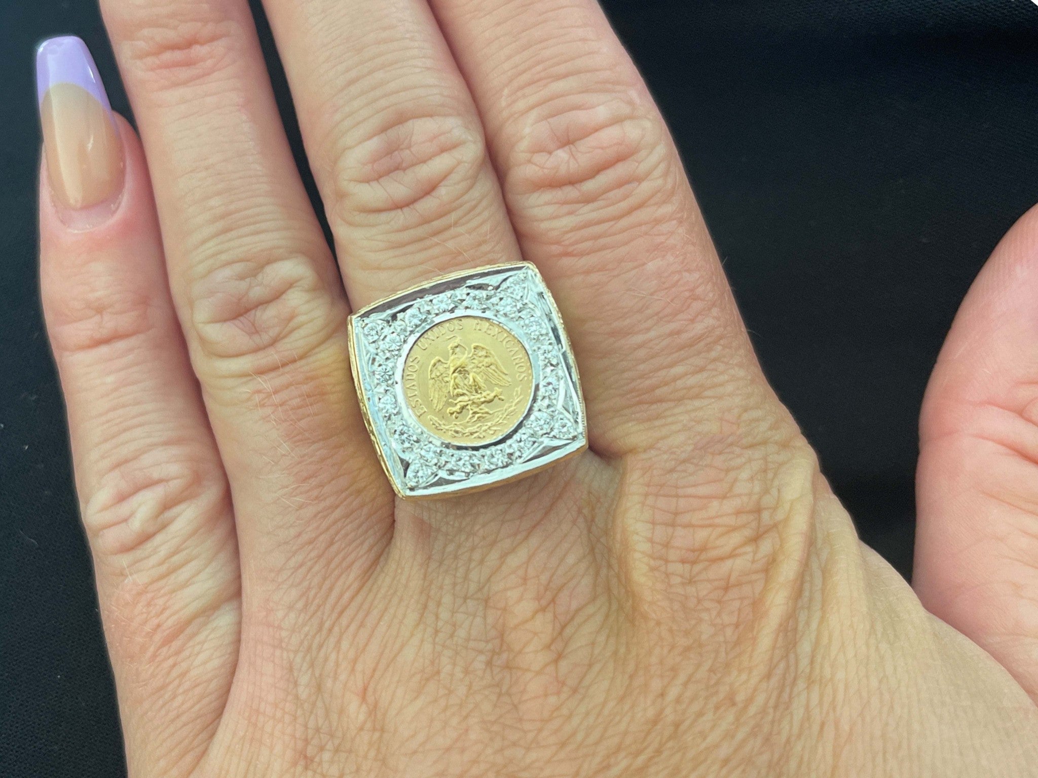 Men's gold Indian coin ring - YouTube