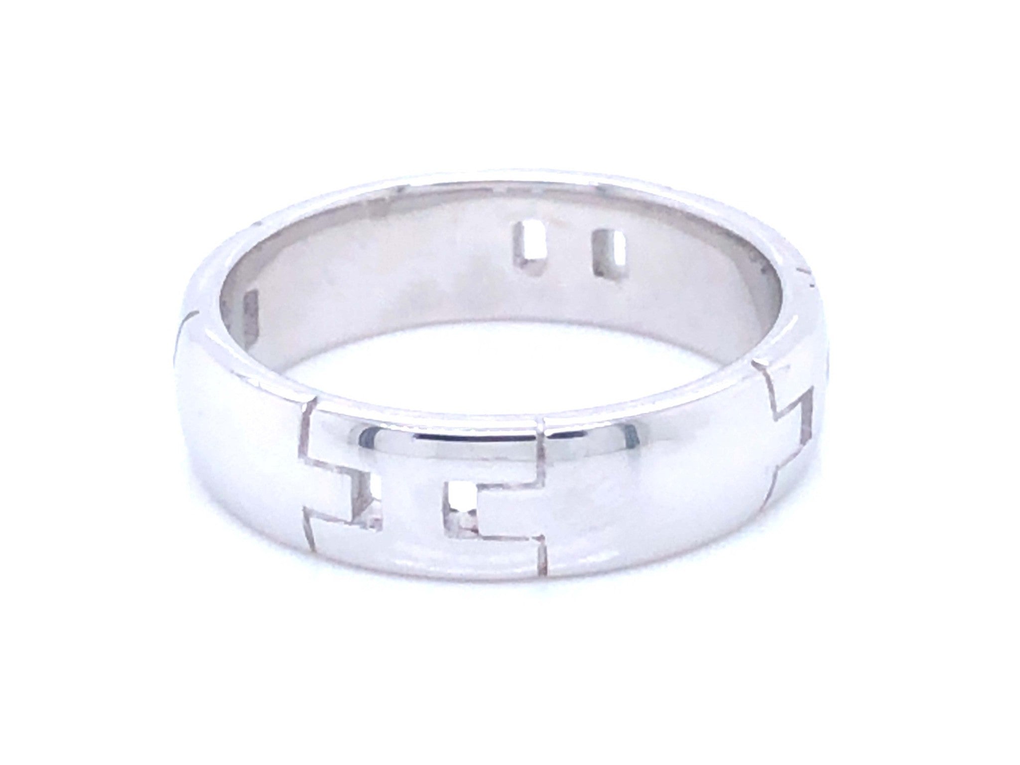 Hermes Hercules Band Ring in 18k White Gold, Size 52