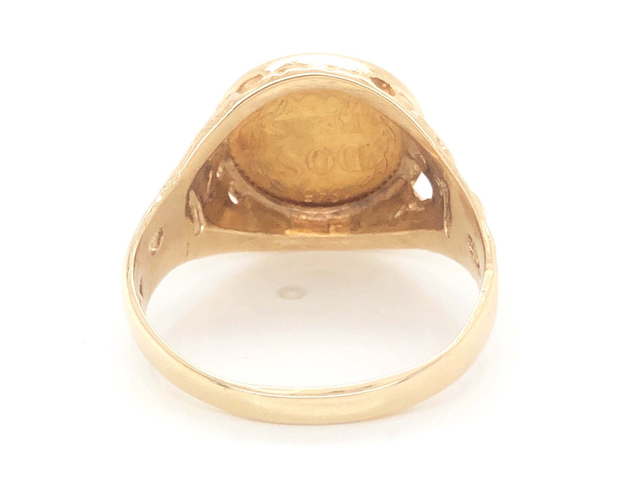 Dos Pesos Gold Coin Ring in 10k Yellow Gold