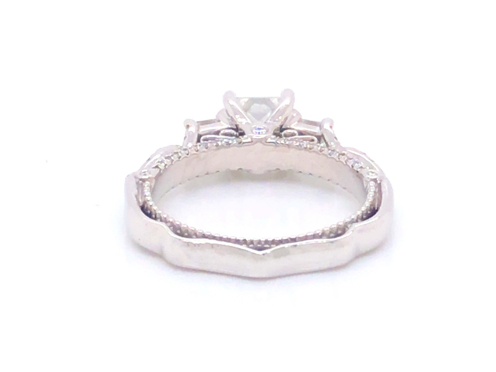 Verragio Princess Cut Diamond Engagement Ring Set in 14K White Gold
