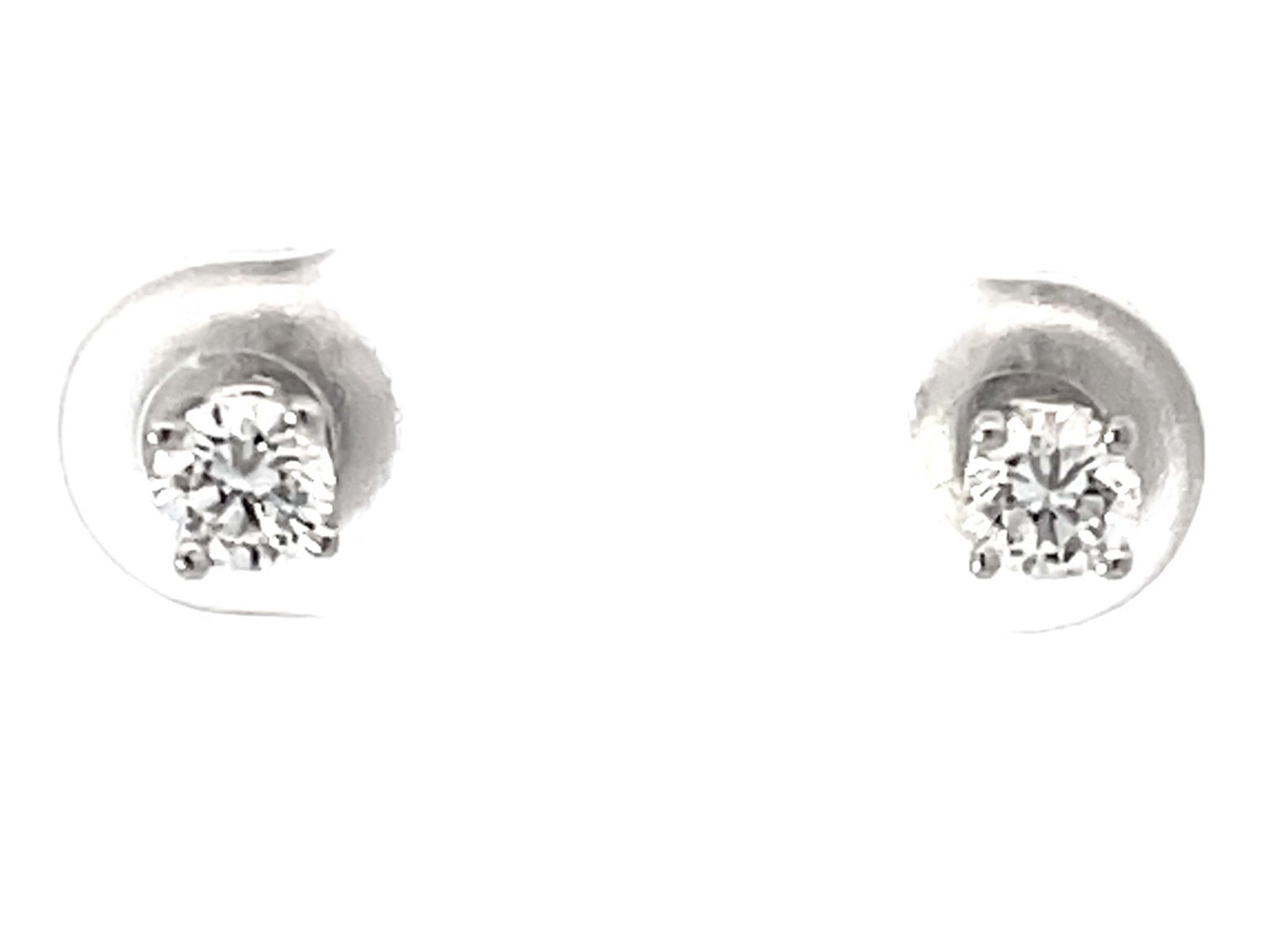 Tiffany Solitaire Diamond Stud Earrings in Platinum 0.31 ct
