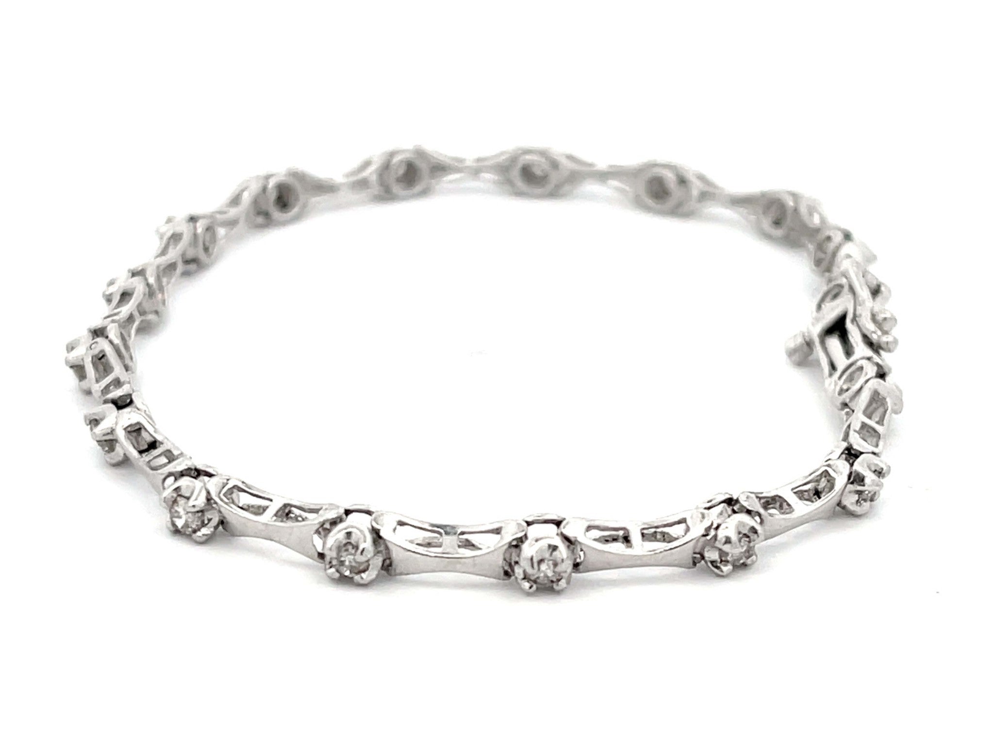 Diamond Link Bracelet in Platinum