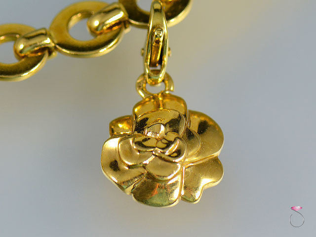 18K yellow gold Chanel Camellia flower charm