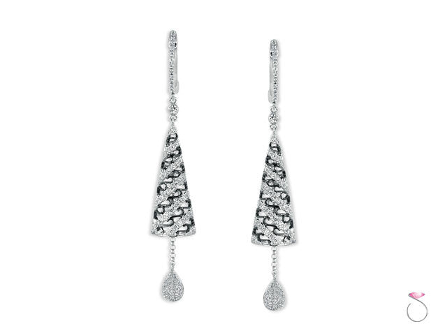 diamond 1.26ct cone earrings in 18K white gold