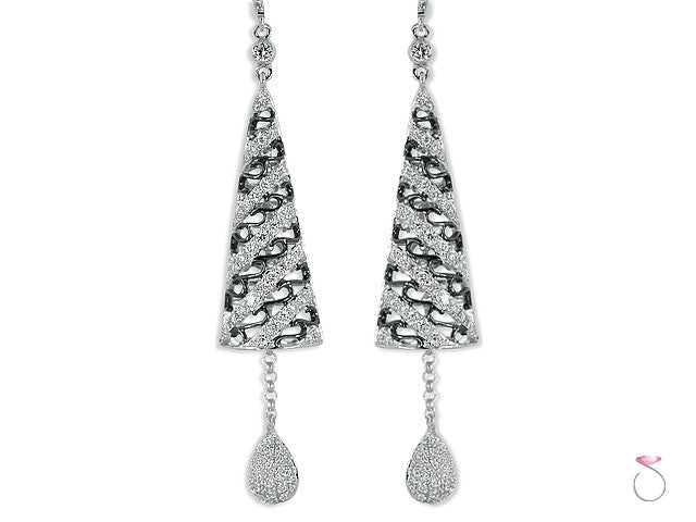 diamond 1.26ct cone earrings in 18K white gold