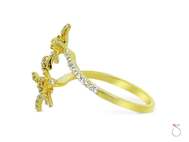 Floral diamond gold ring collection