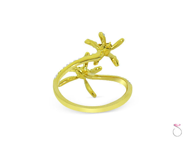 Floral diamond gold ring in 18Kt