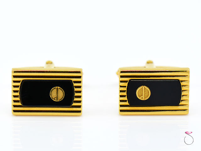 Vintage Alfred Dunhill Black Onyx Cuff Links