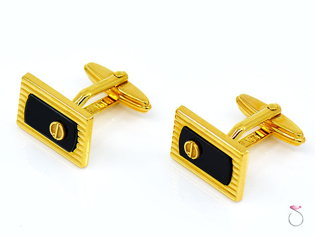 Vintage Alfred Dunhill Black Onyx Cuff Links