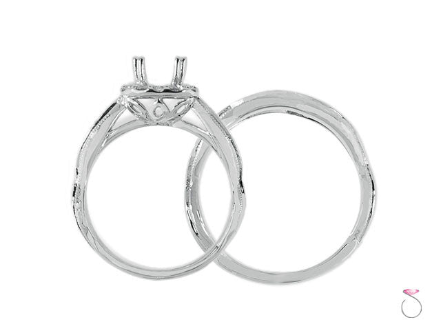 Diamond Engagement ring set in 14K white gold price